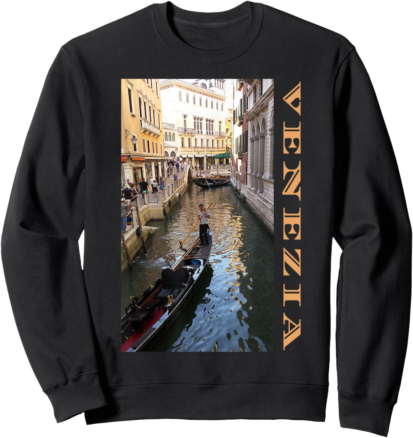 Venezia Venice Italy Canals Gondolas City Travel Souvenir Sweatshirt - Sweatshirt | Black