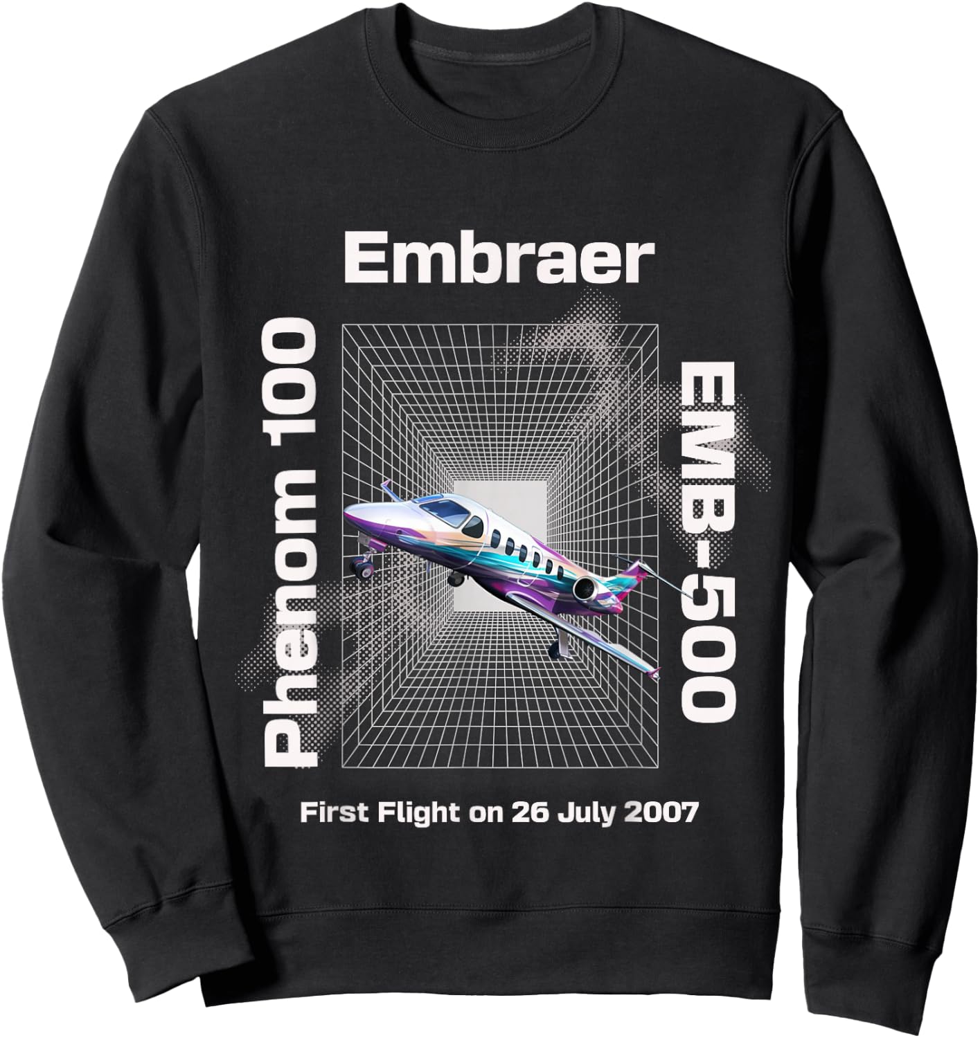 Light Embraers Phenom 100 Sweatshirt - Sweatshirt | Black