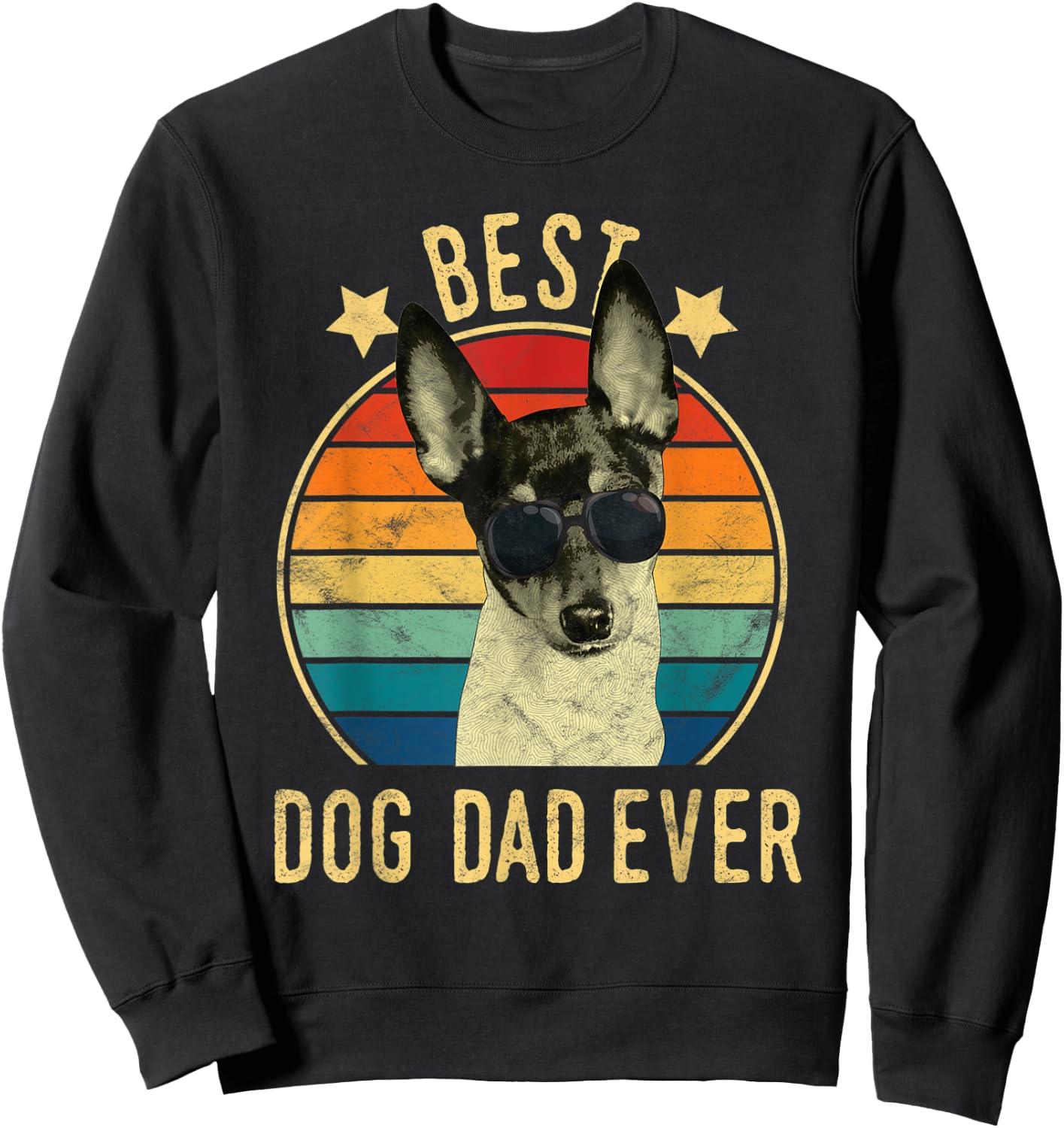 Best Dog Dad Ever Toy Fox Terrier Father's Day Gift Sweatshirt - Sweatshirt | Black