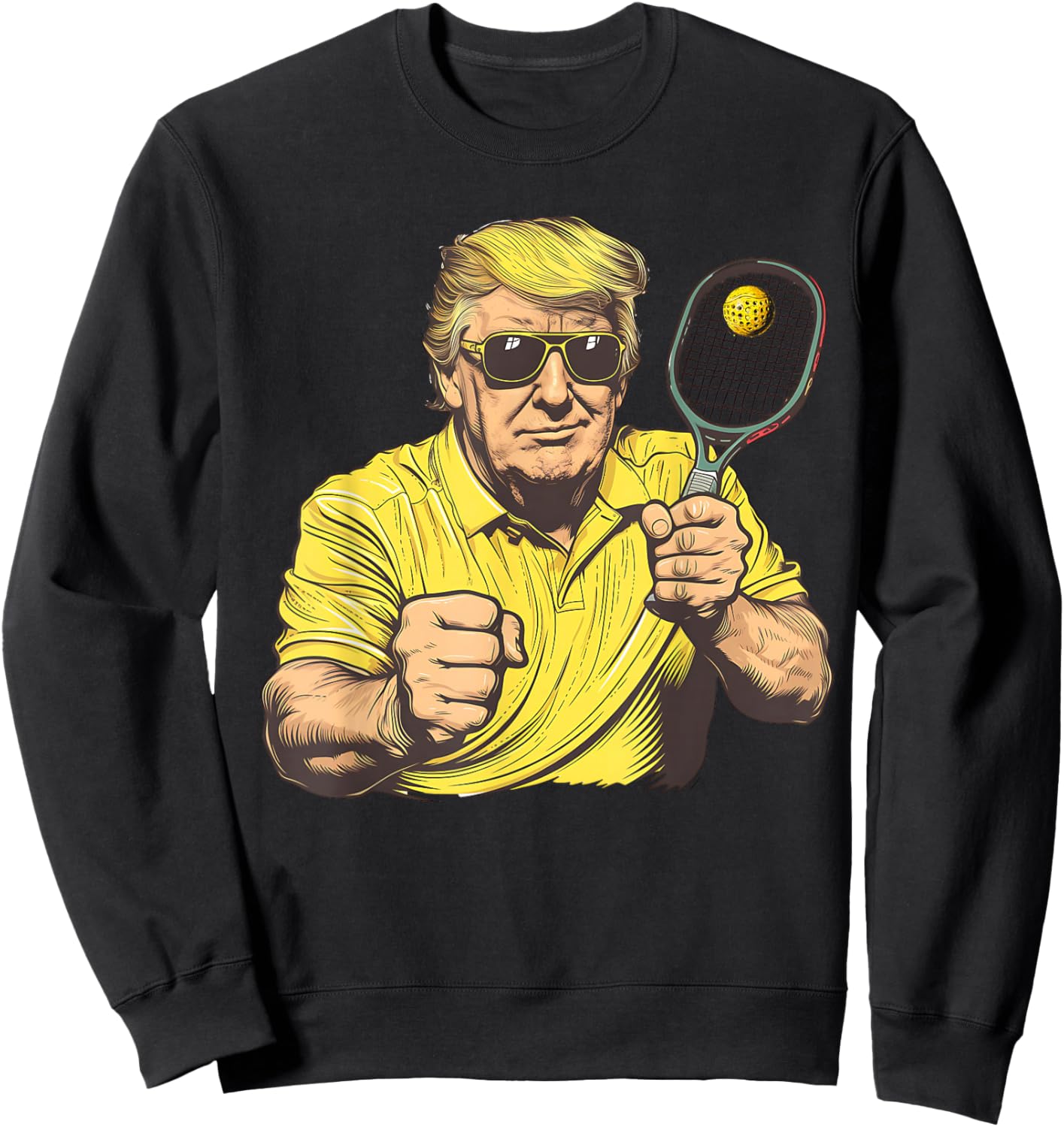 Funny Pickleball Lovers Graphics Pickle Ball Men Women Dad Sweatshirt - Sweatshirt | Black
