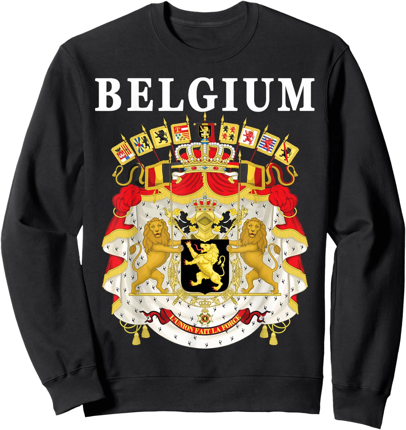 Belgium Emblem Design - National Belgian Coat of Arms Sweatshirt - Sweatshirt | Black