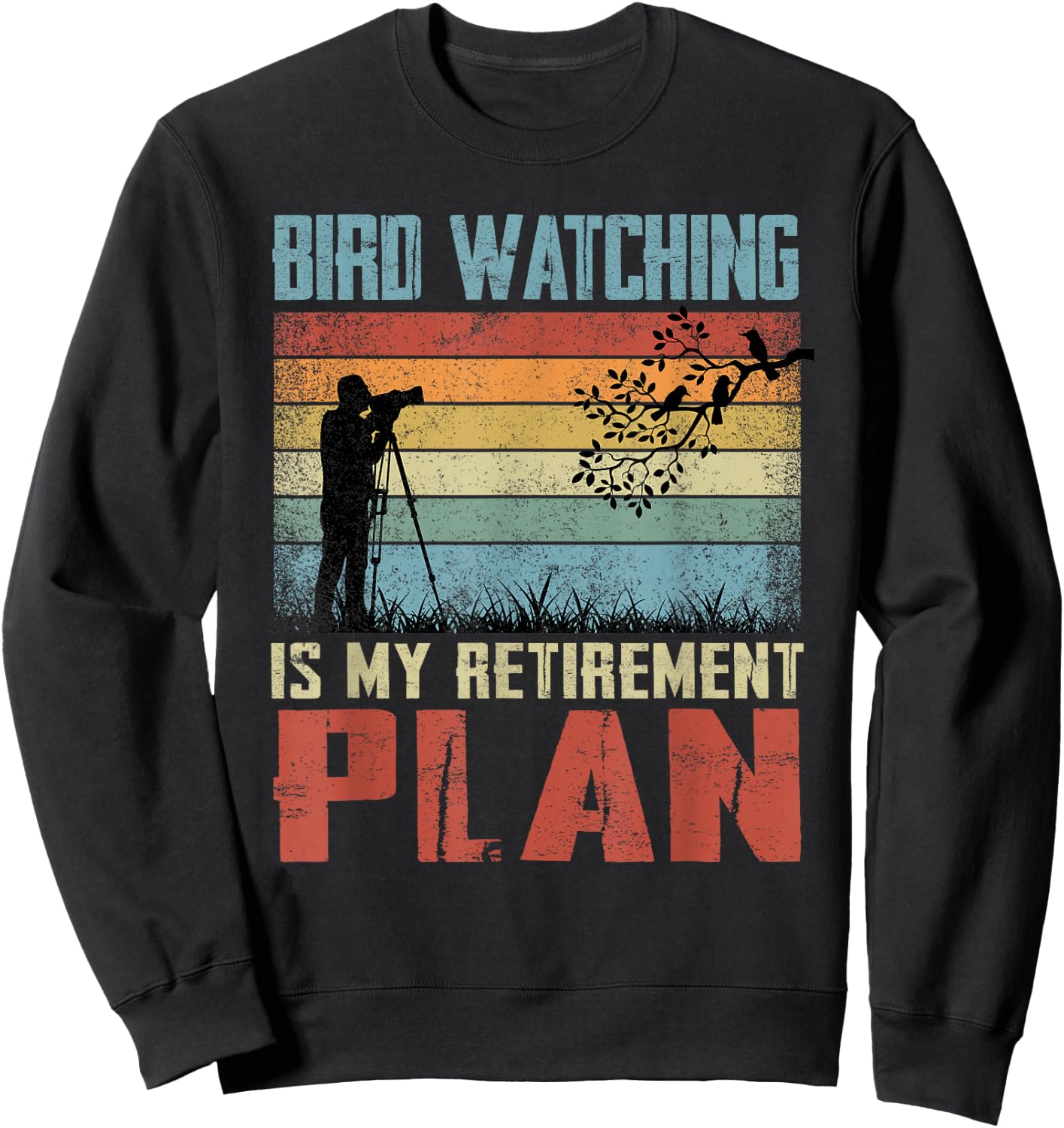 Bird Watching Is My Retirement Plan Retired Bird Watcher Sweatshirt - Sweatshirt | Black