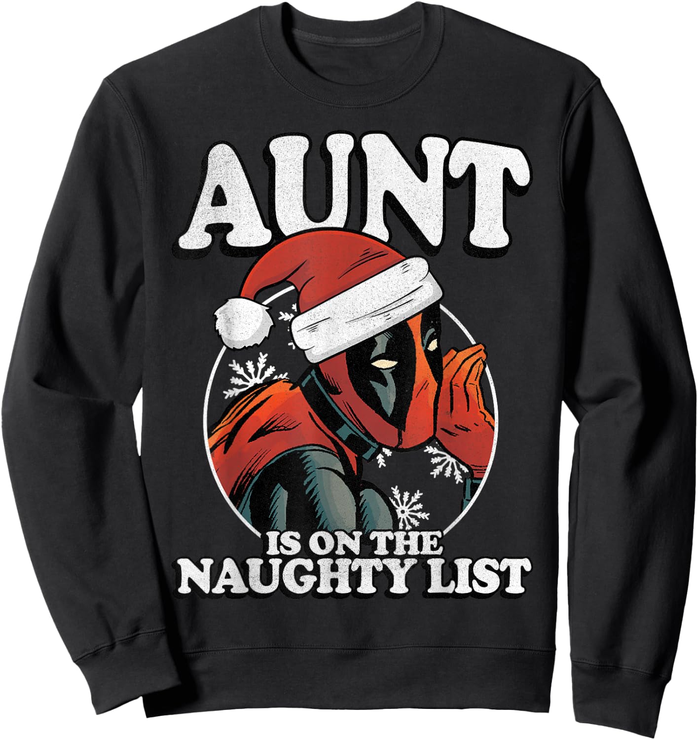 Marvel Deadpool Aunt On The Naughty List Sweatshirt - Sweatshirt | Black