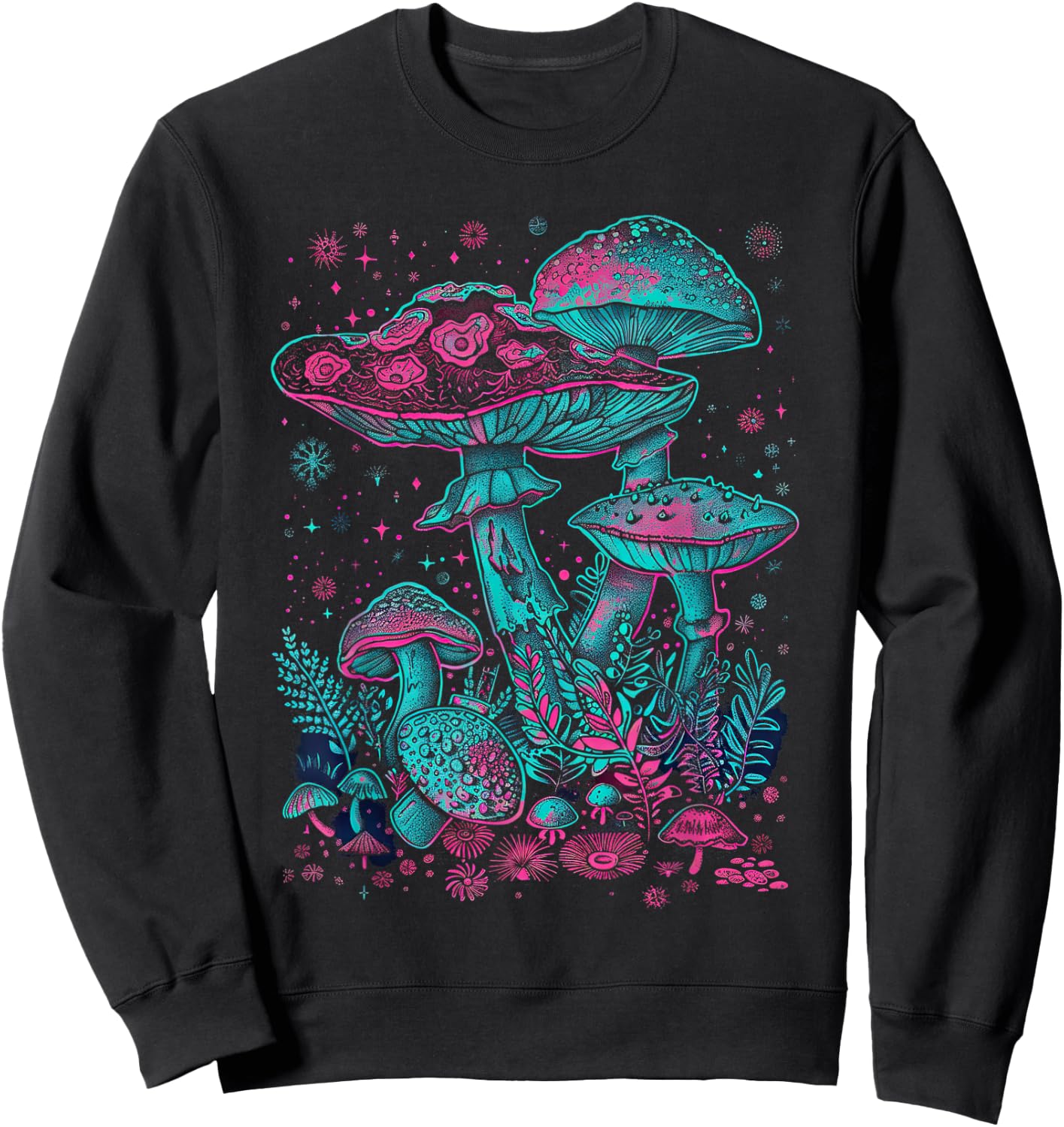 Shroom Mycology Fungi Foraging Hippie Sweatshirt - Sweatshirt | Black