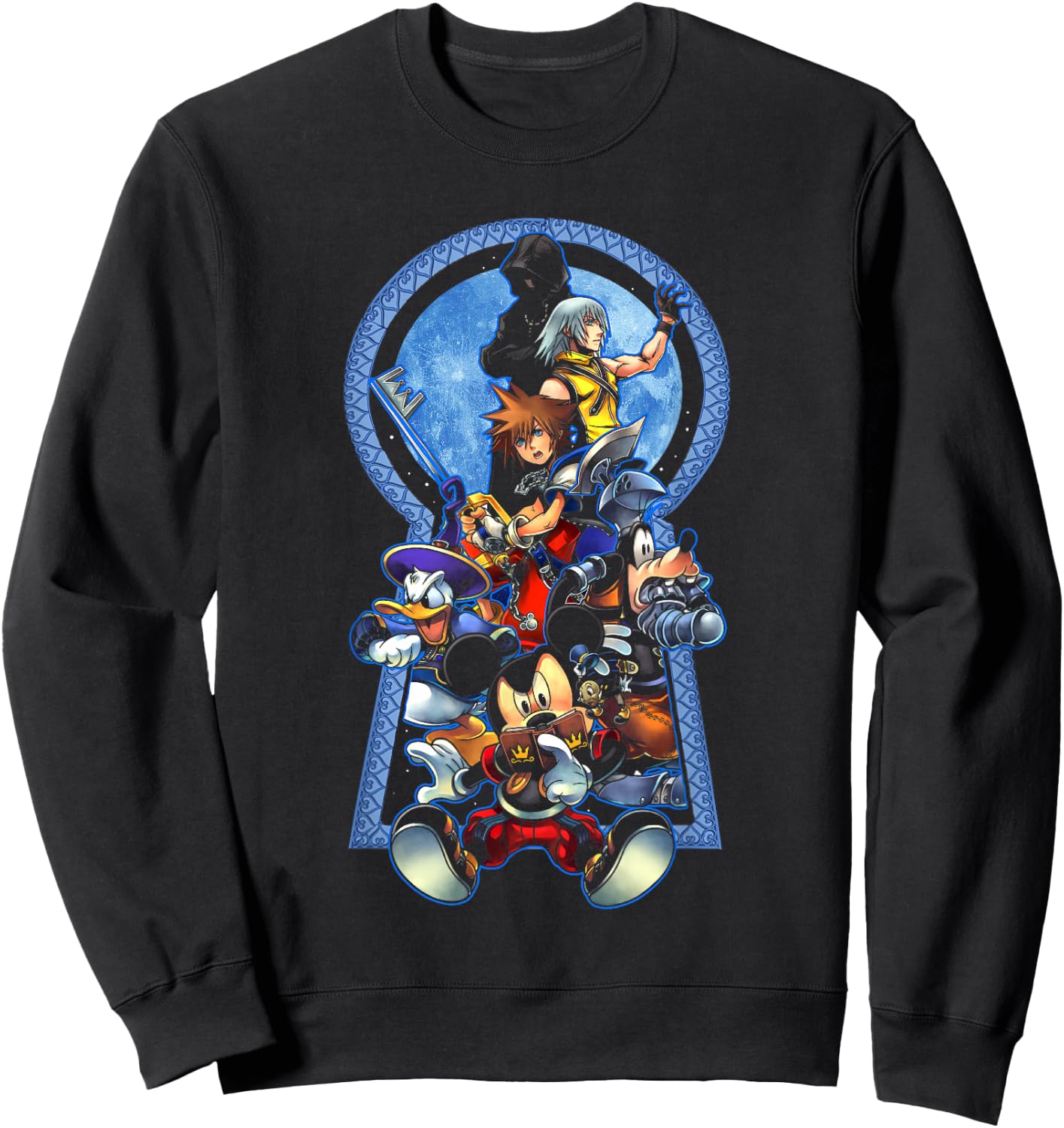 Disney Kingdom Hearts Key To The Kingdom Group Shot Poster Sweatshirt - Sweatshirt | Black