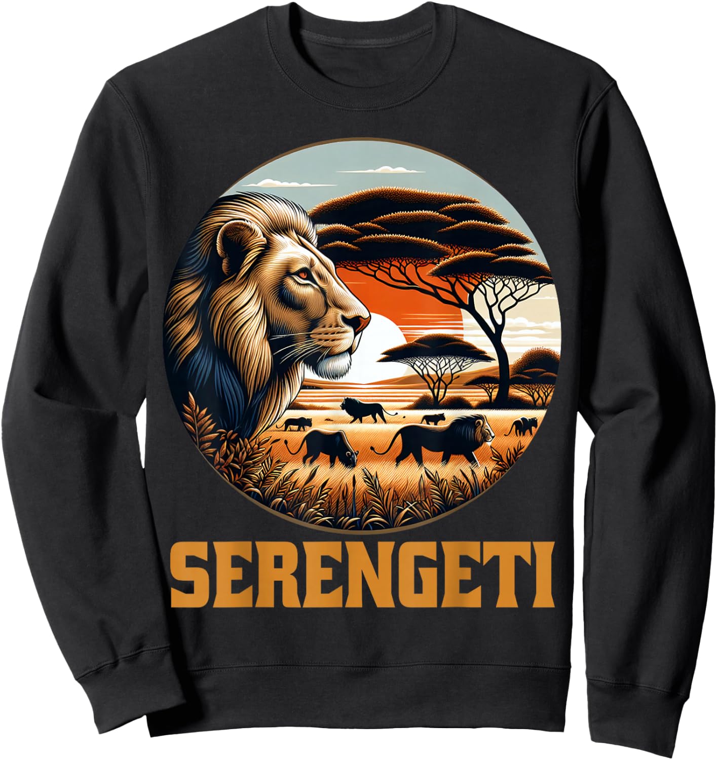 Serengeti National Park African Lion Safari Tanzania Sweatshirt - Sweatshirt | Black