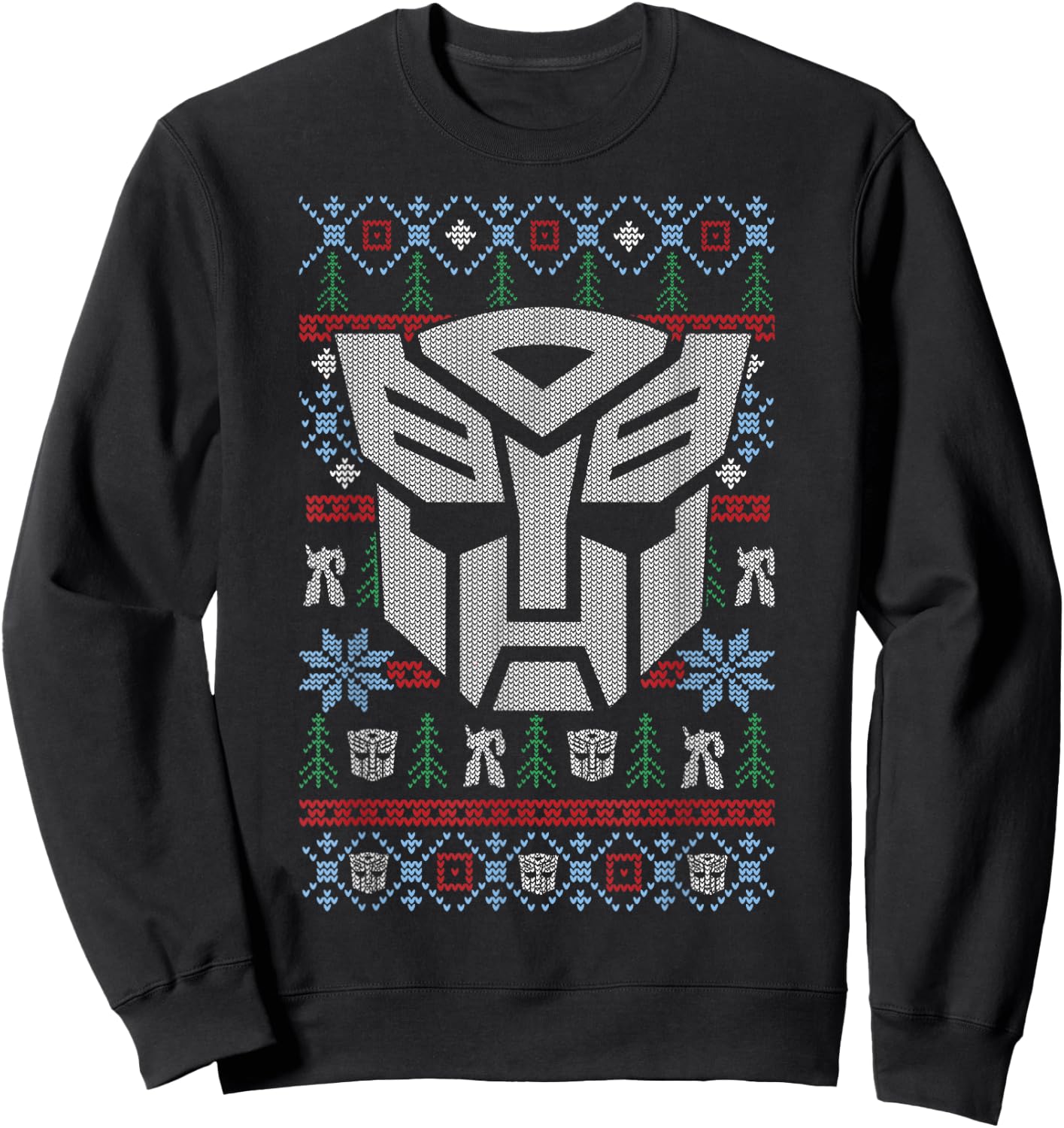 Transformers Christmas Autobots Retro Ugly Sweater Style Sweatshirt - Sweatshirt | Black