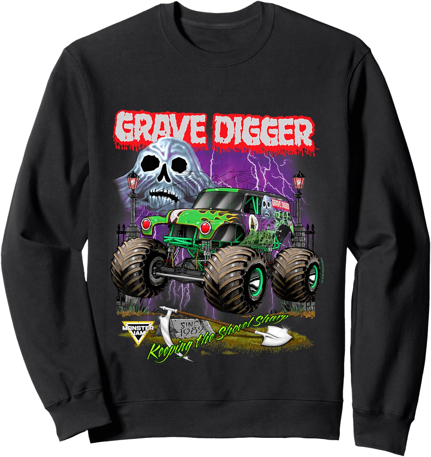 Monster Jam Grave Digger Shovel Sharp Sweatshirt - Sweatshirt | Black
