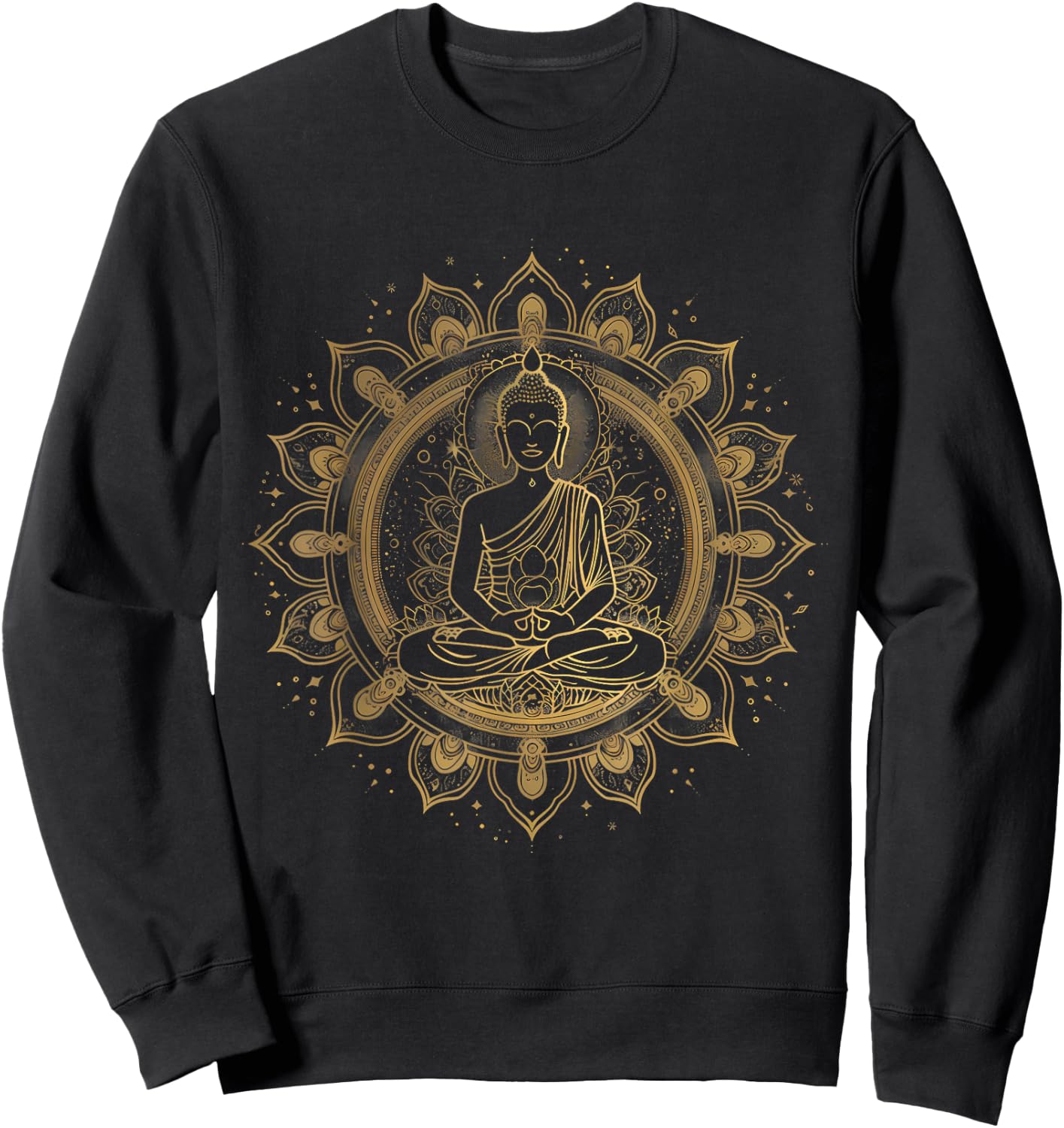 Zen Buddha Meditation Buddhist Hindu Mandala Spiritual Sweatshirt - Sweatshirt | Black