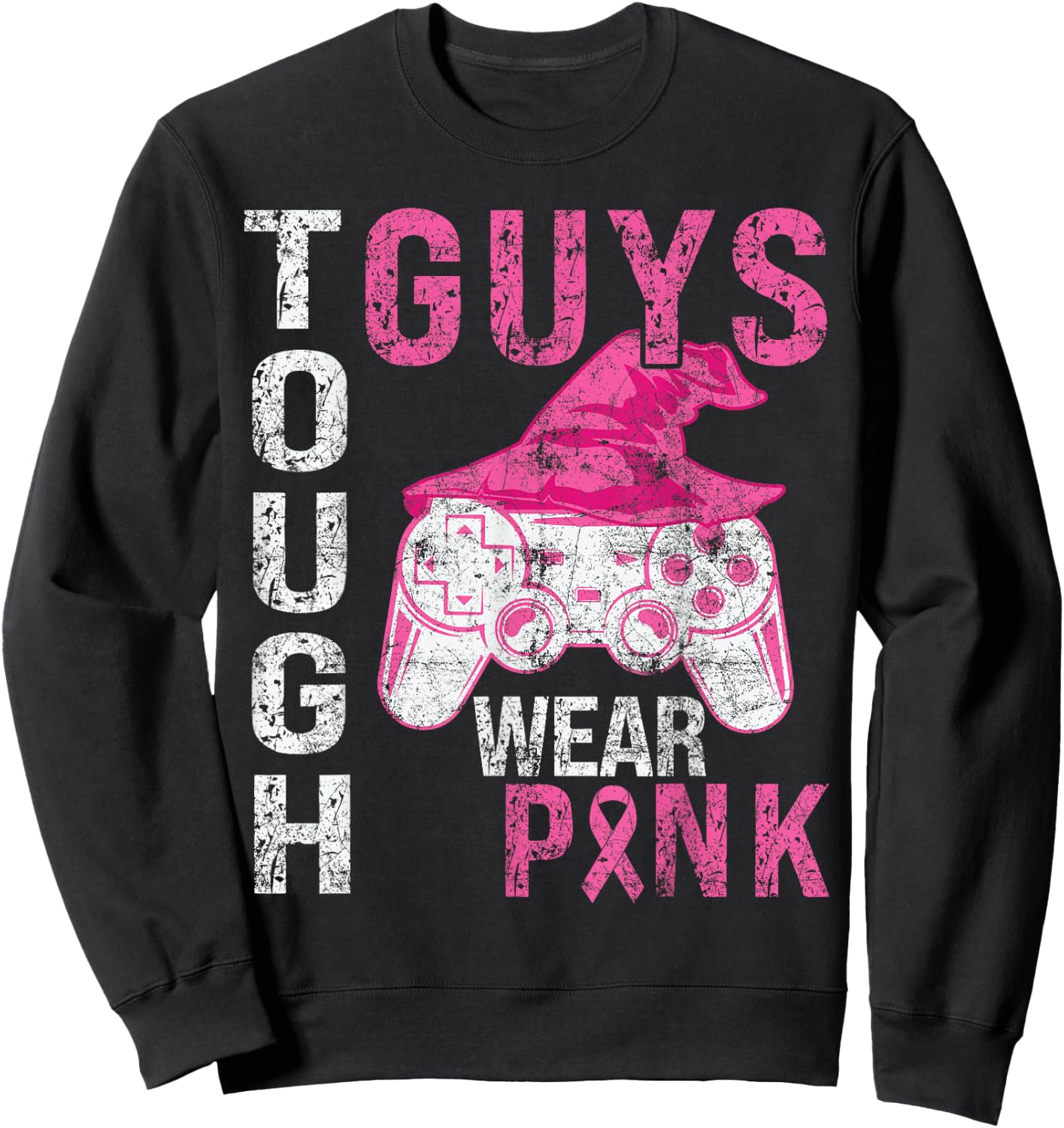 Tough Guys Wear Pink Cool Pink Gaming lover Boys Youth men Sweatshirt - Sweatshirt | Black