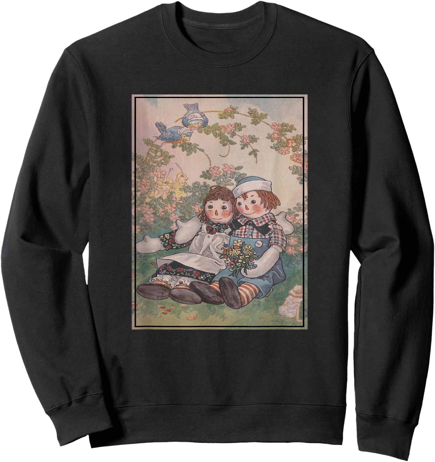 Raggedy Ann & Andy in The Flower Garden Sweatshirt - Sweatshirt | Black