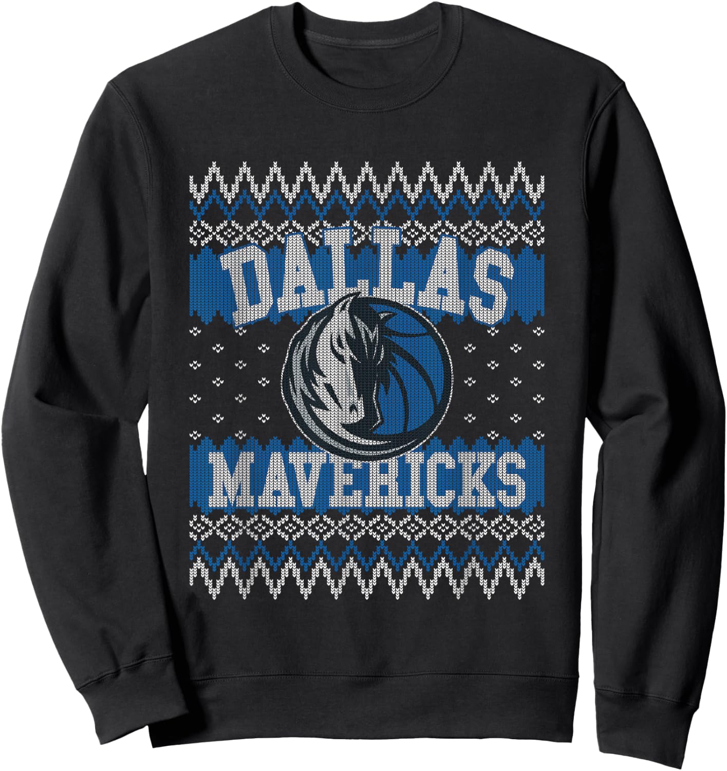 NBA Dallas Mavericks Ugly Christmas Sweater Style Sweatshirt - Sweatshirt | Black
