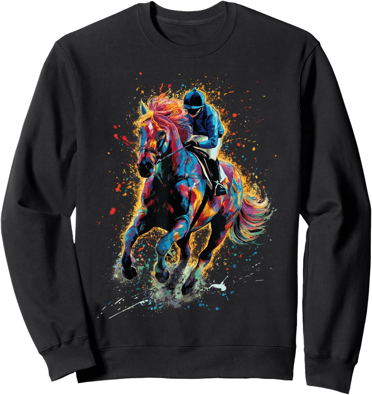 Horse Lover Woman Racing For Horse Racing Jockey Woman Sweatshirt - Sweatshirt | Black