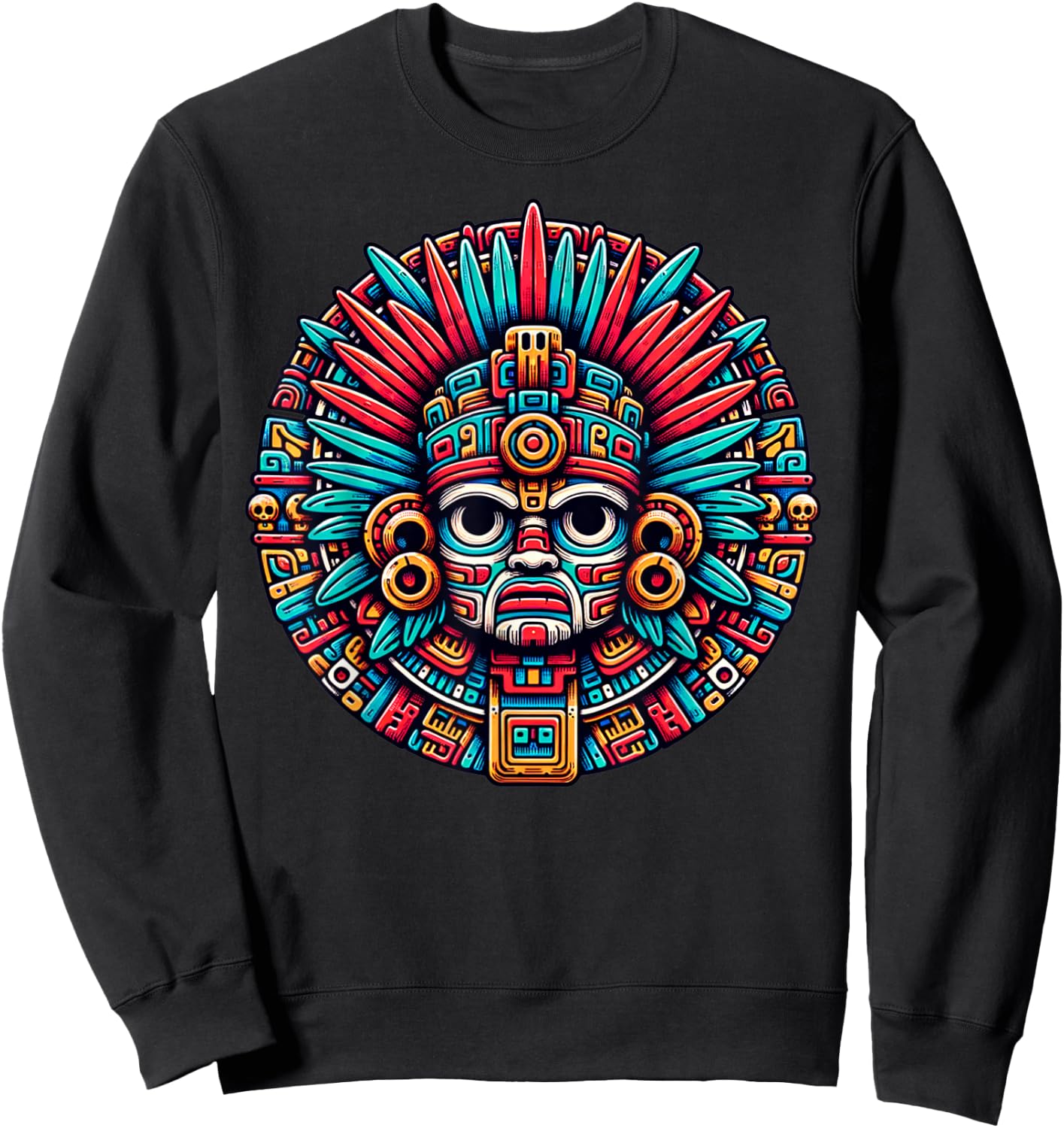 Aztec Mythological God and king of Mictlan Apparel Mictlantecuhtli Aztec God And Ancient Aztecs Mythology Sweatshirt - Sweatshirt | Black