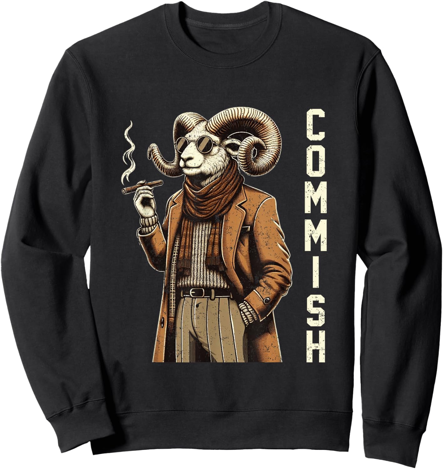 Fantasy Football Commissioner Funny Draft Goat Commish Sweatshirt - Sweatshirt | Black