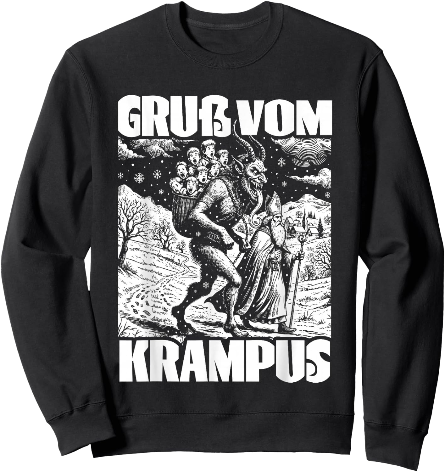 Kramperl Christmas Demon Ugly Christmas Gruß Vom Krampus Sweatshirt - Sweatshirt | Black