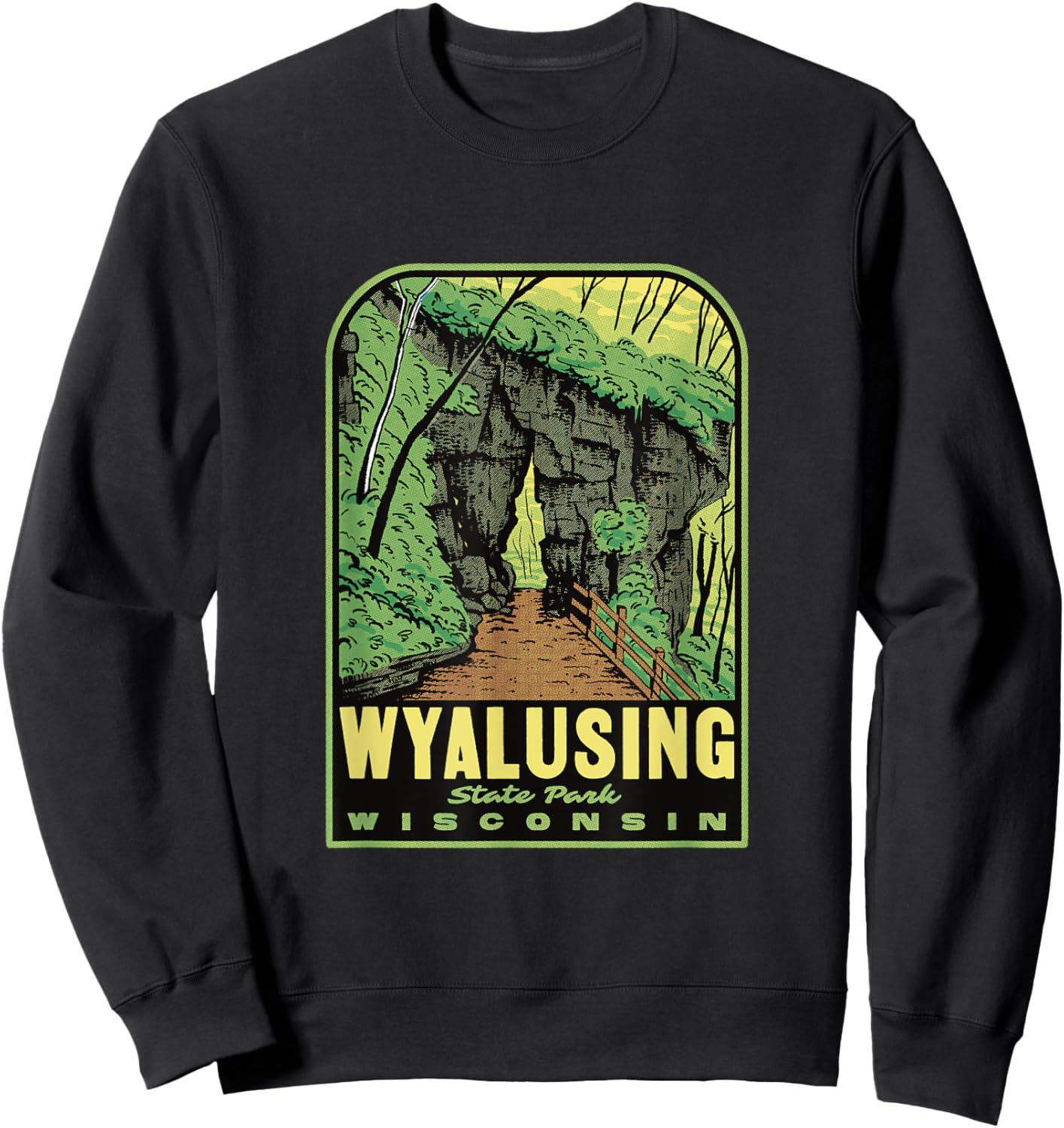 Wyalusing State Park Wisconsin Retro Travel Sweatshirt - Sweatshirt | Black