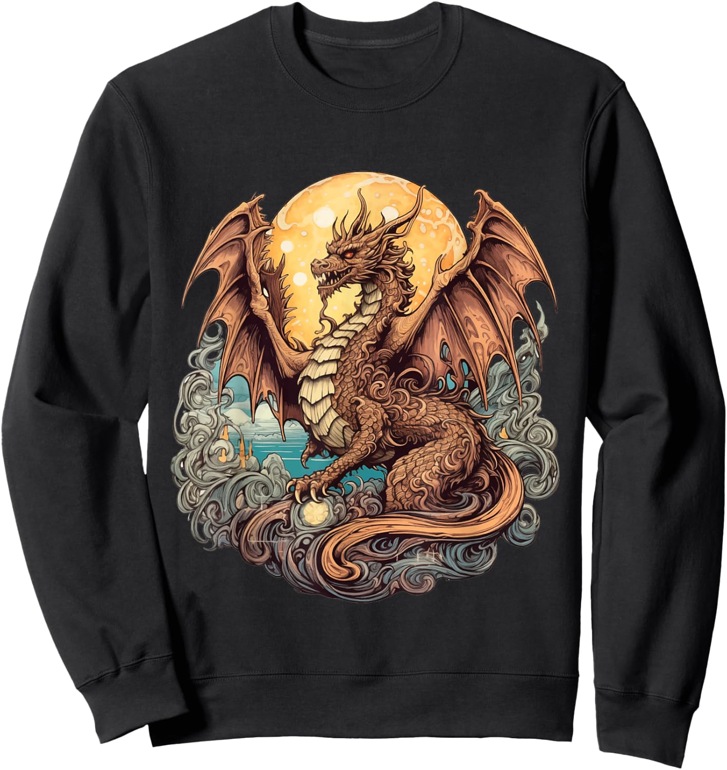 Enchanted Dragon Guardian Sweatshirt - Sweatshirt | Black
