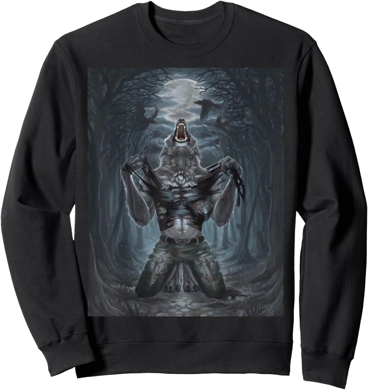 Werewolf Ripping Off Meme Sweatshirt - Sweatshirt | Black