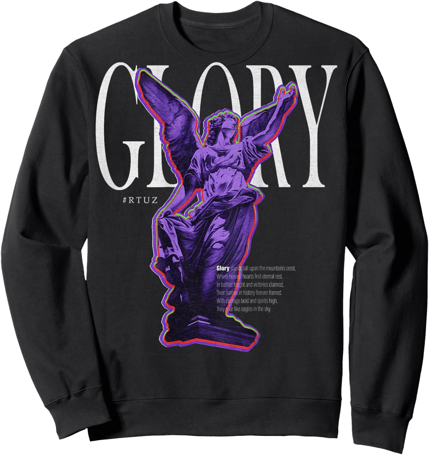 Modern hip hop vintage Angel urban back print streetwear , Small Sweatshirt - Sweatshirt | Black