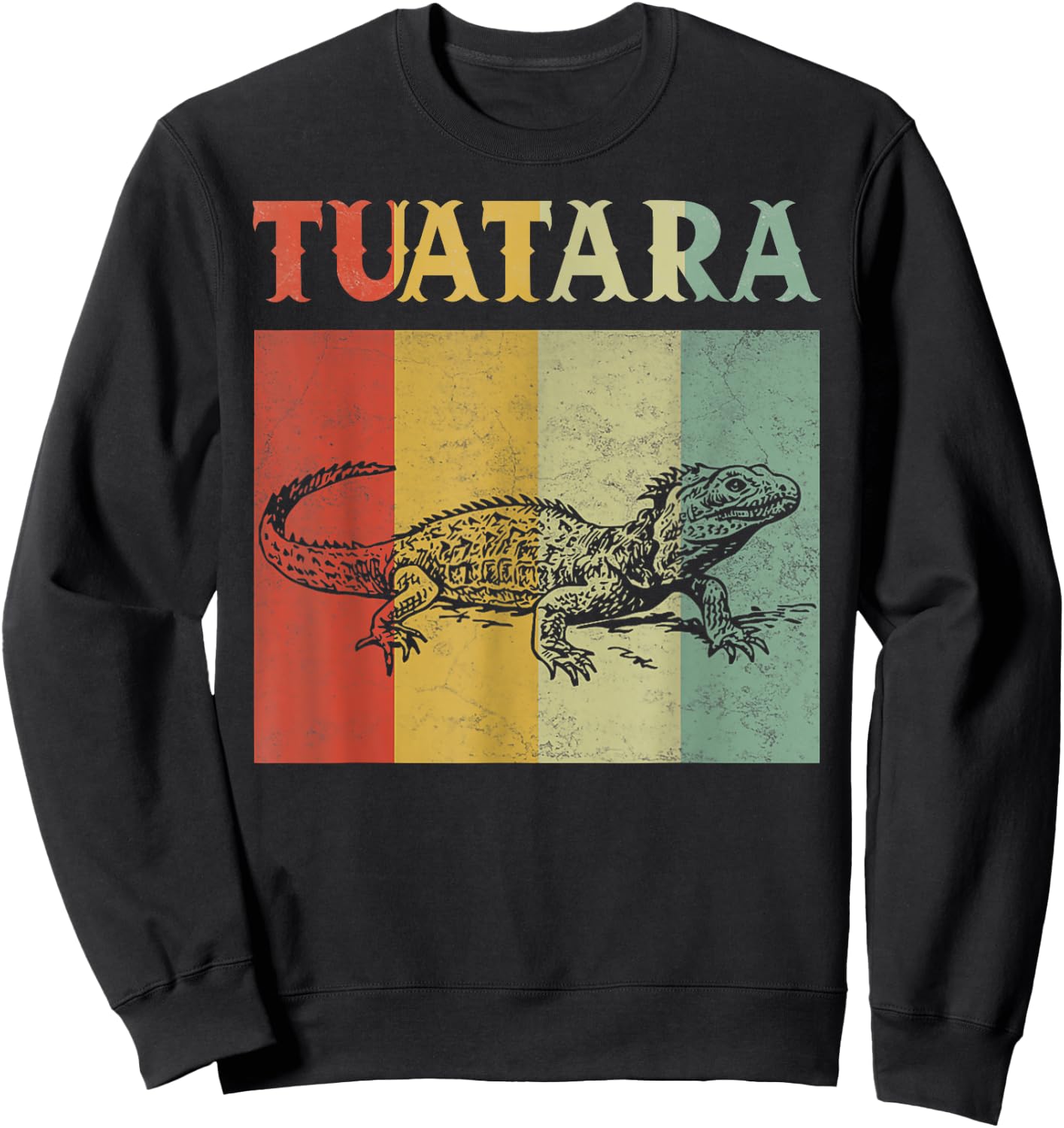 Retro Animal Lovers Tuatara Vintage Tuataras graphic Sweatshirt - Sweatshirt | Black