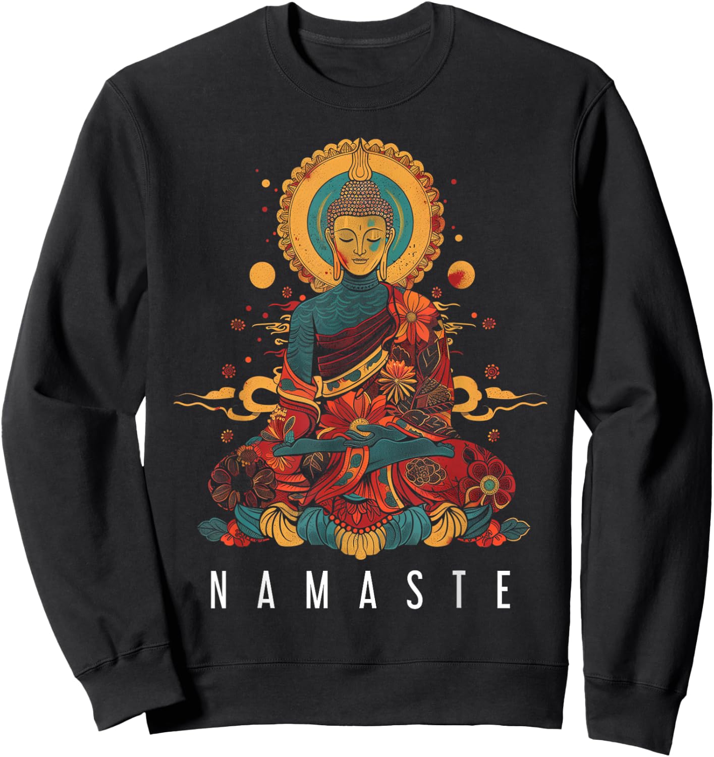 Buddha Namaste Buddhism Vintage Zen Buddhist Yoga Sweatshirt - Sweatshirt | Black