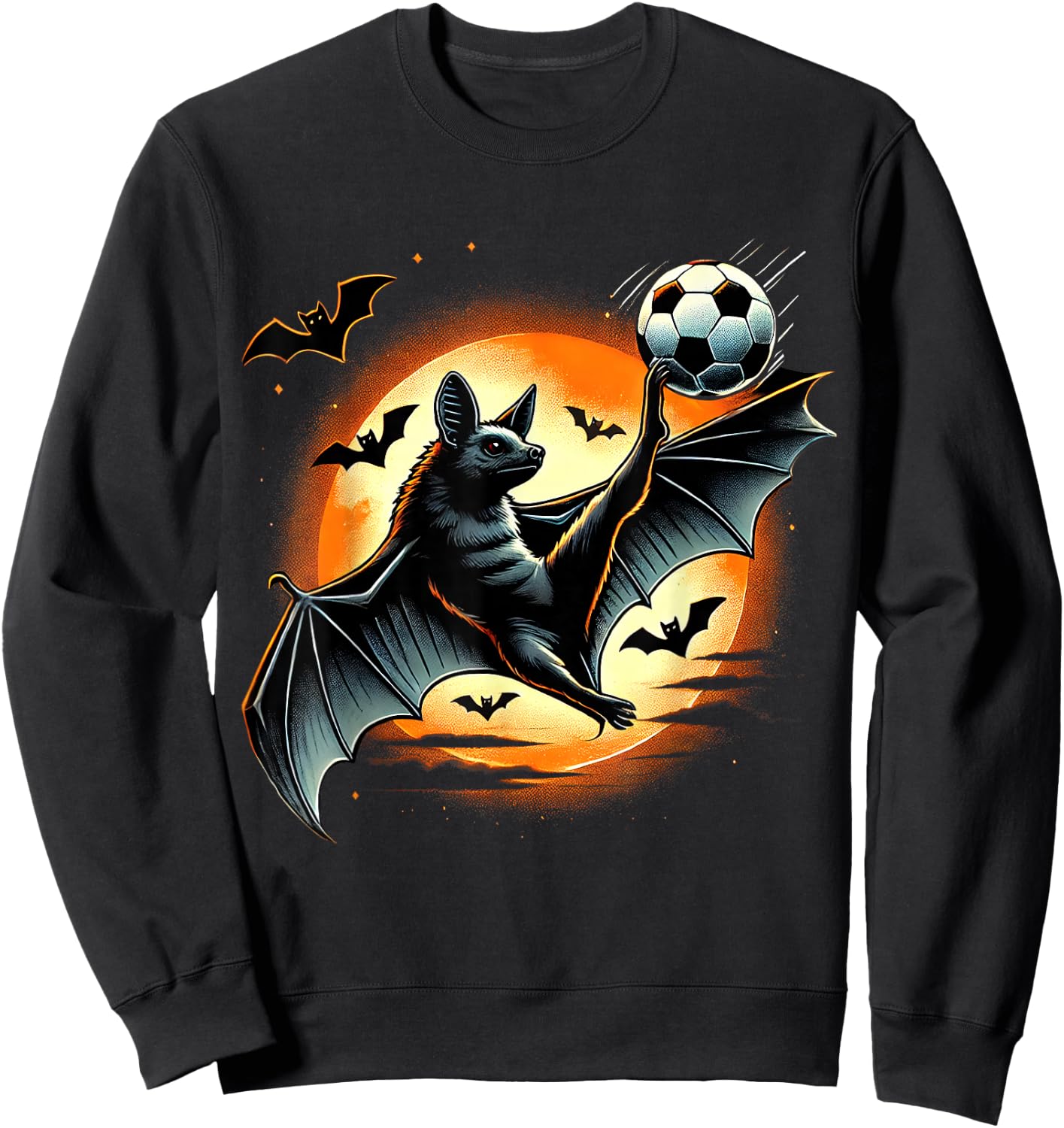 Funny Bat Playing Soccer, Halloween Costume Boys Girls Sweatshirt - Sweatshirt | Black
