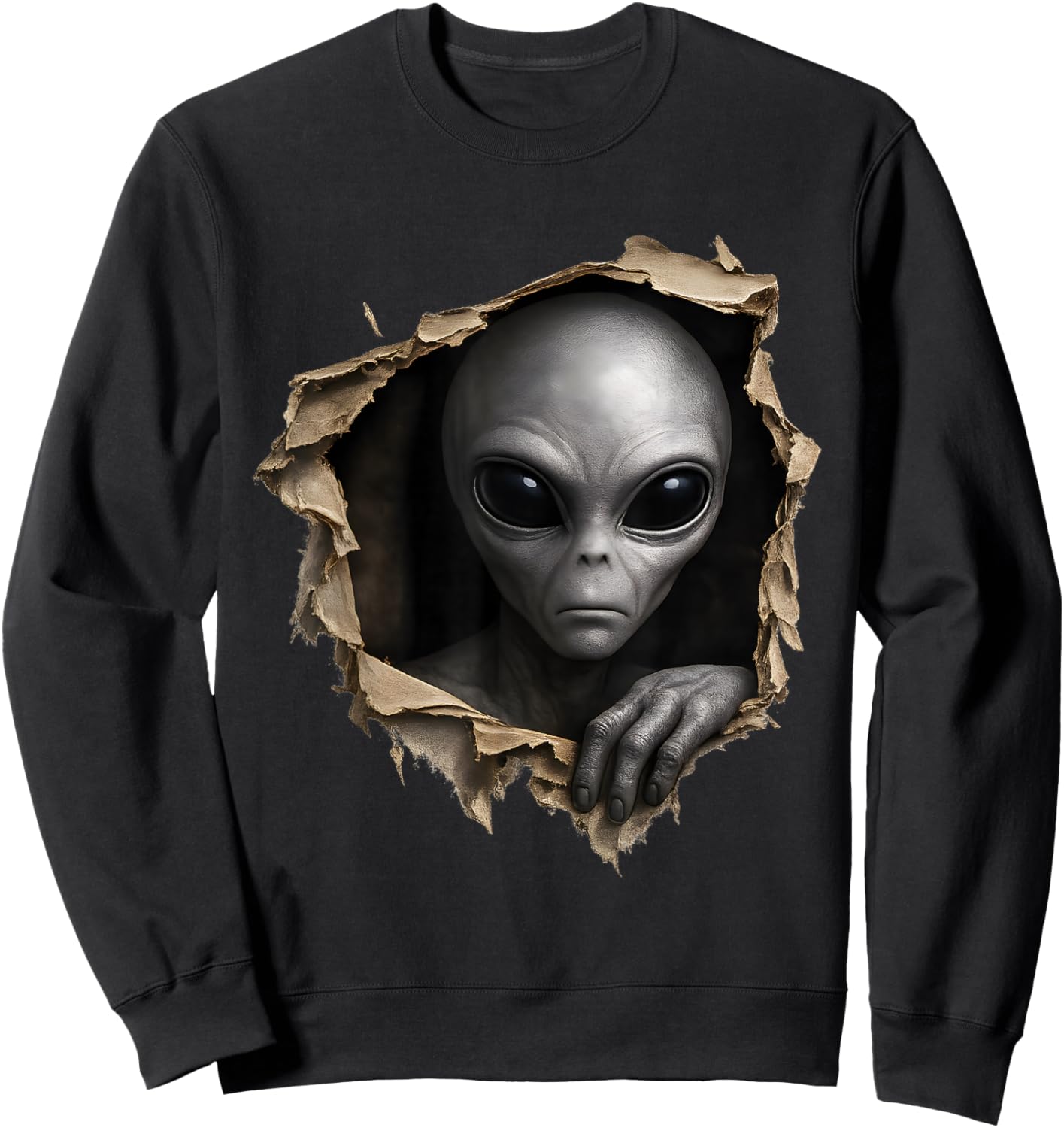 Alien UFO Extraterrestrial Funny Alien Lover 3D Graphic Sweatshirt - Sweatshirt | Black