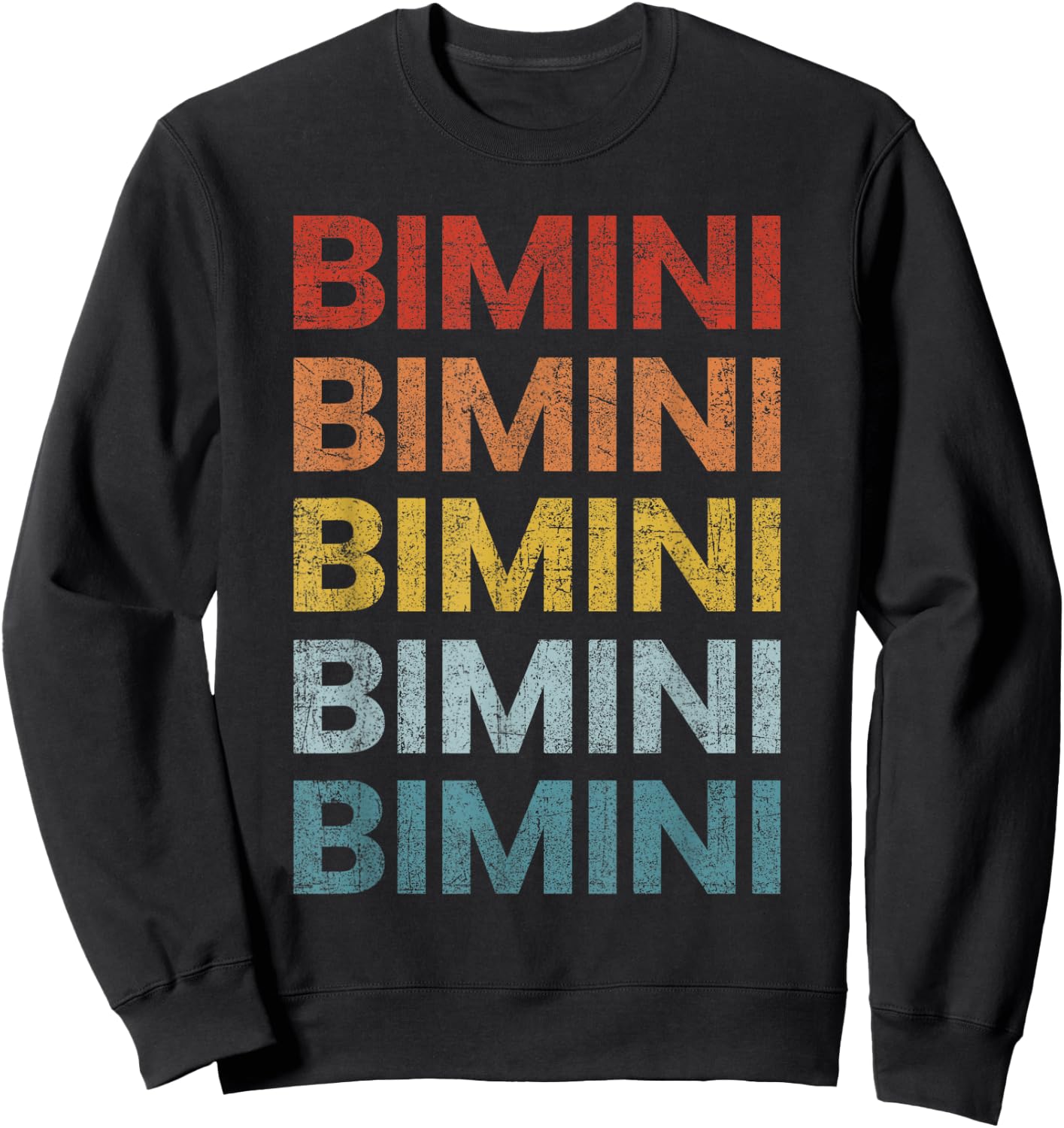 Bimini Bahamas Retro Throwback Letter Boys Girls Souvenir Sweatshirt - Sweatshirt | Black