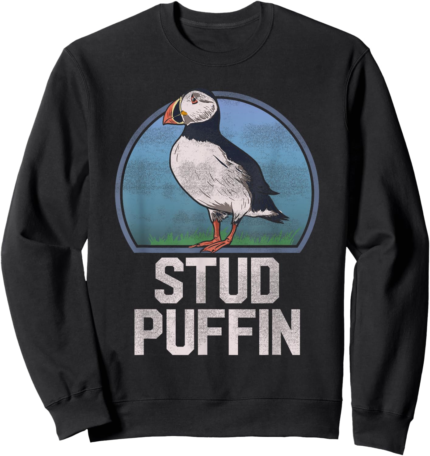 Stud Puffin Funny Seabird Animal Lover Stud Muffin T Shirt Sweatshirt - Sweatshirt | Black