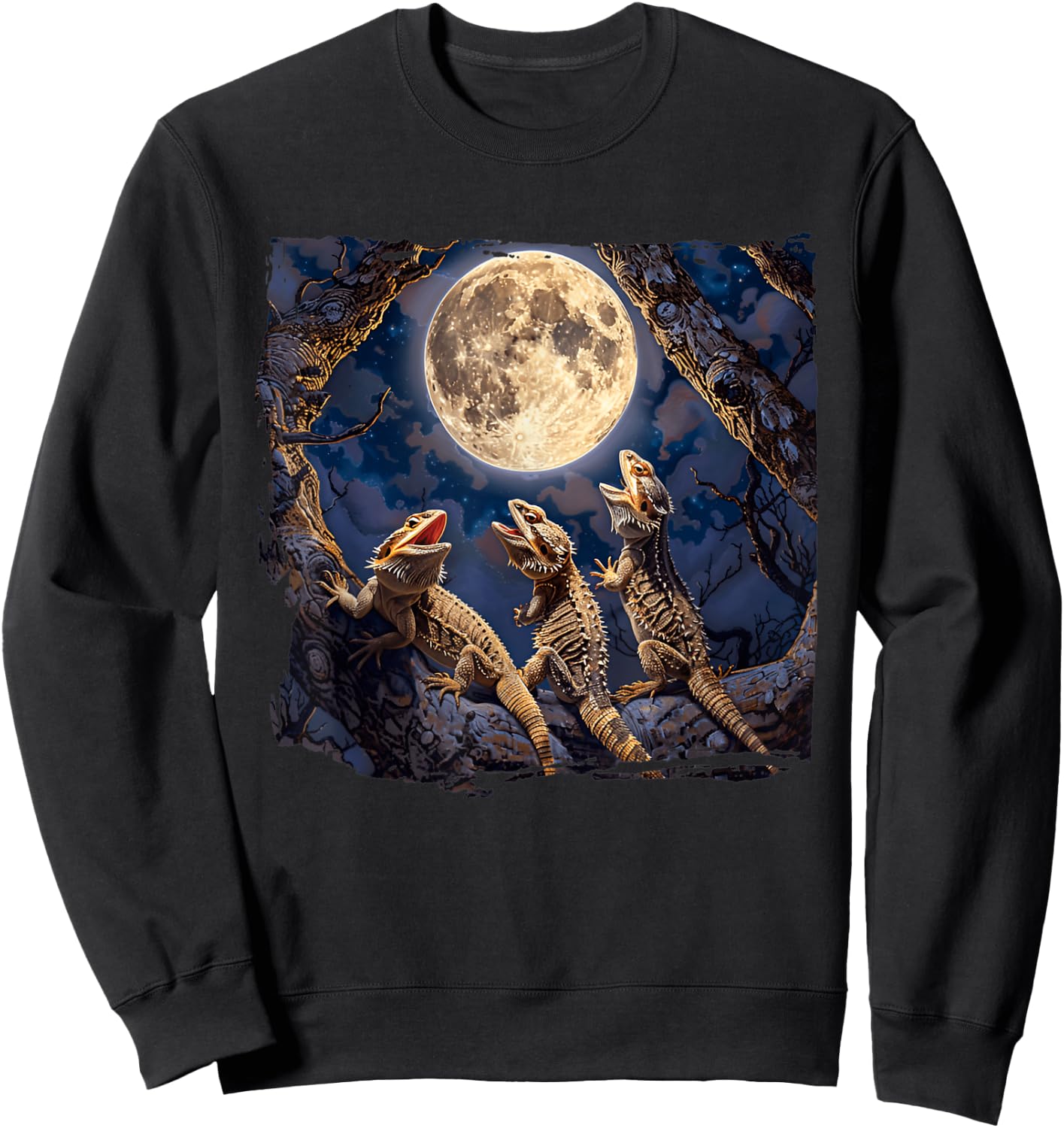 Bearded Dragons Howl At Moon Bearded Dragons Owner Sweatshirt - Sweatshirt | Black