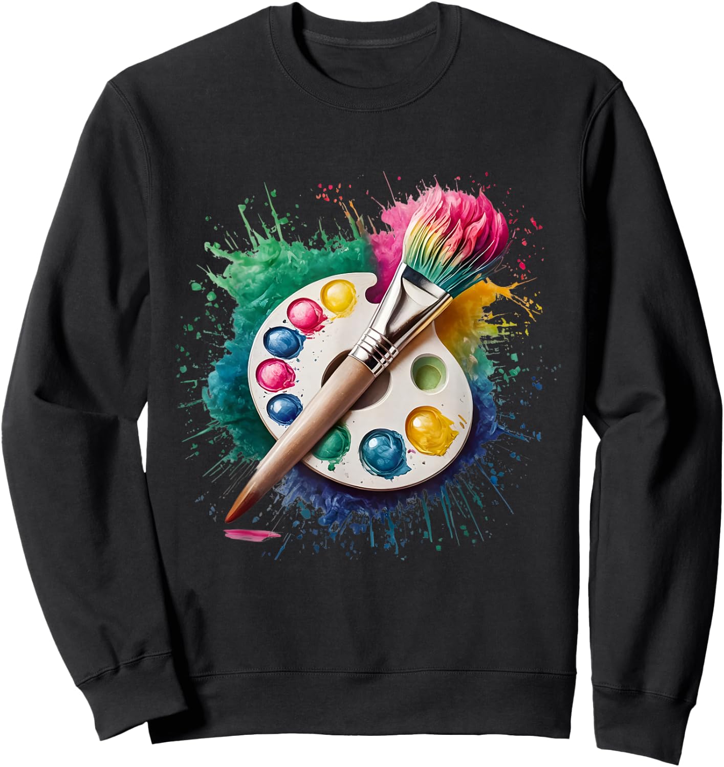 Paint Men Women Colourful Watercolour Sweatshirt - Sweatshirt | Black