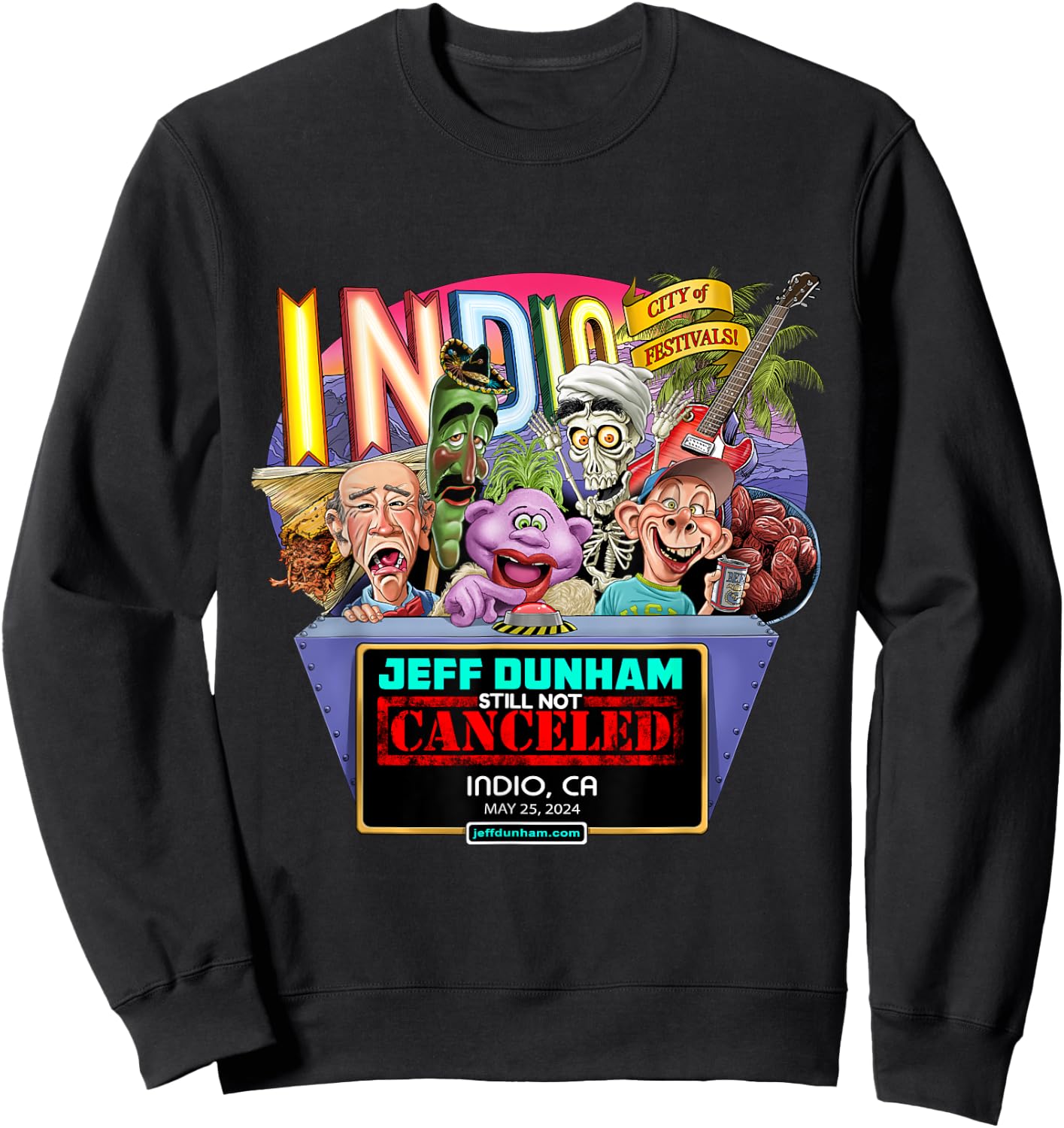 Jeff Dunham Indio, CA (2024) Sweatshirt - Sweatshirt | Black