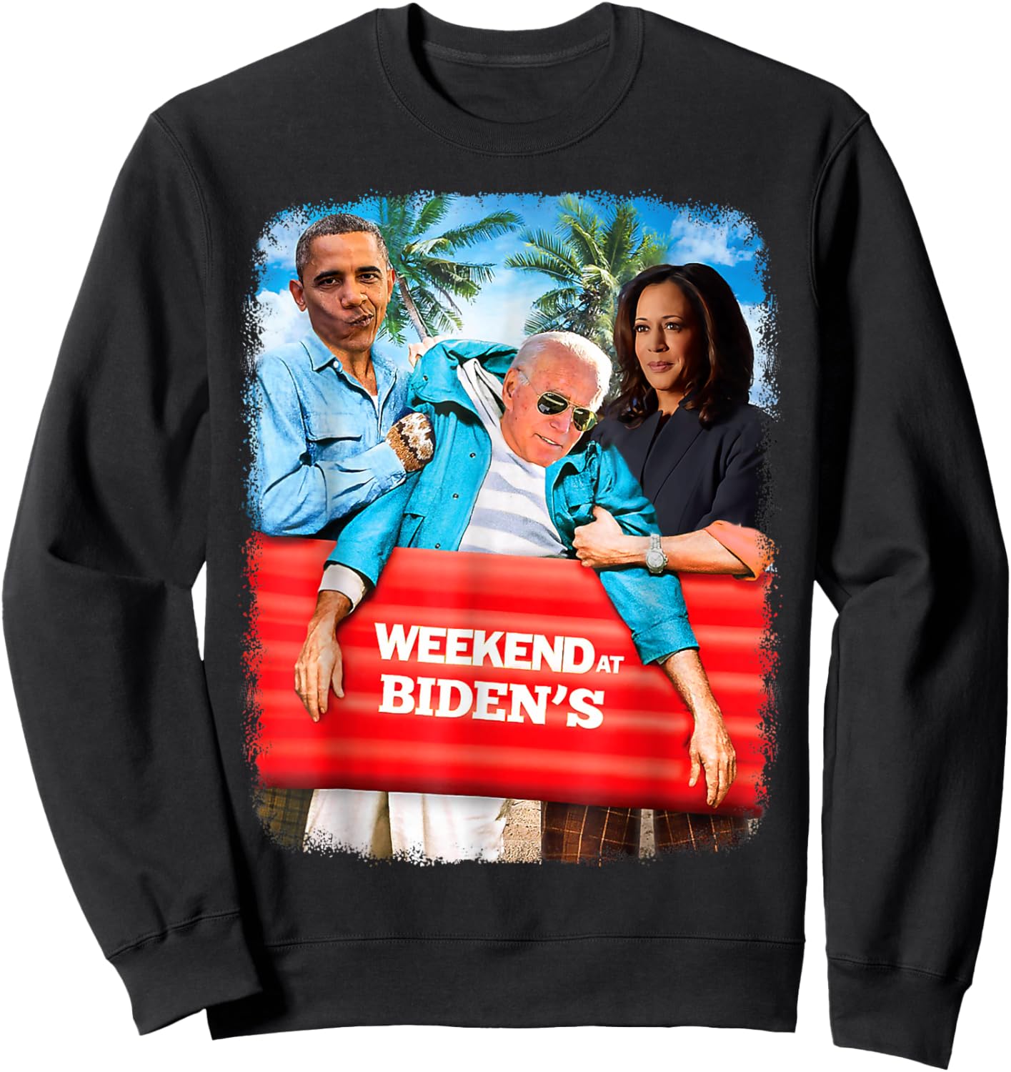Weekend At Bidens Funny President 2024 Vote Vintage Sweatshirt - Sweatshirt | Black