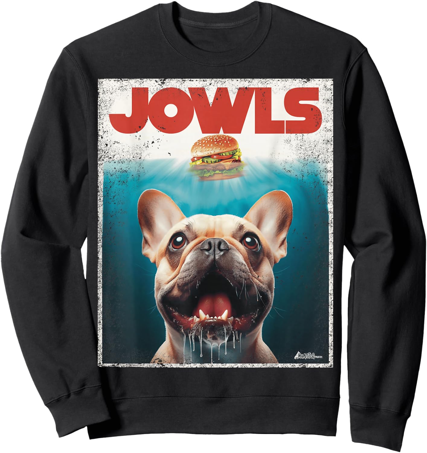Funny Tan Frenchie Jowls, Fawn French Bulldog Mom Top, Dad Sweatshirt - Sweatshirt | Black