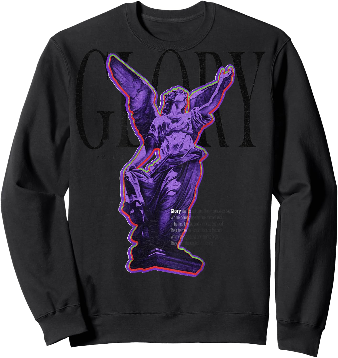Back Print Y2K Aesthetic Streetwear Fashion Women Men Angel Sweatshirt - Sweatshirt | Black