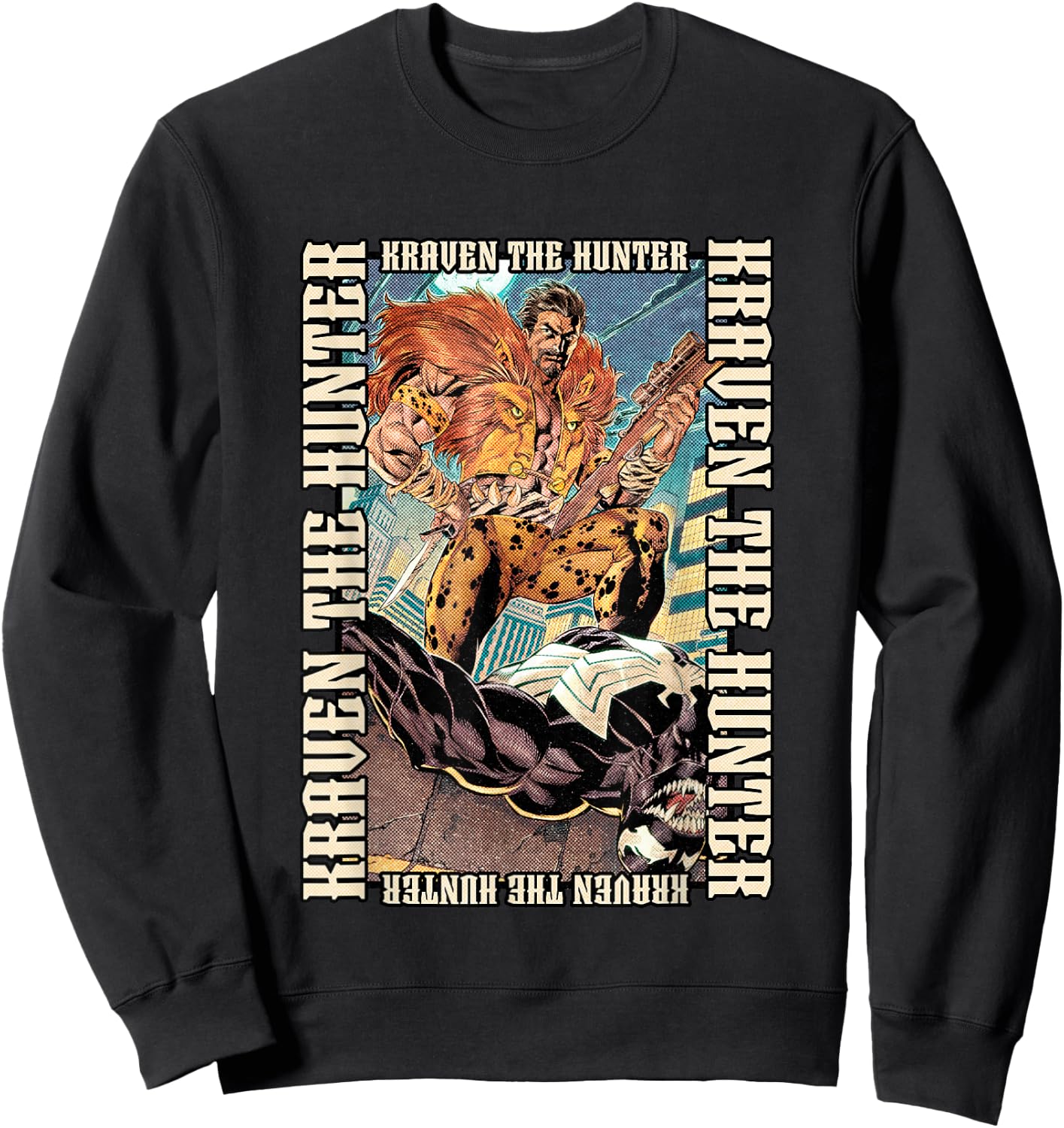 Marvel Universe Classic Kraven The Hunter Beating Venom Sweatshirt - Sweatshirt | Black