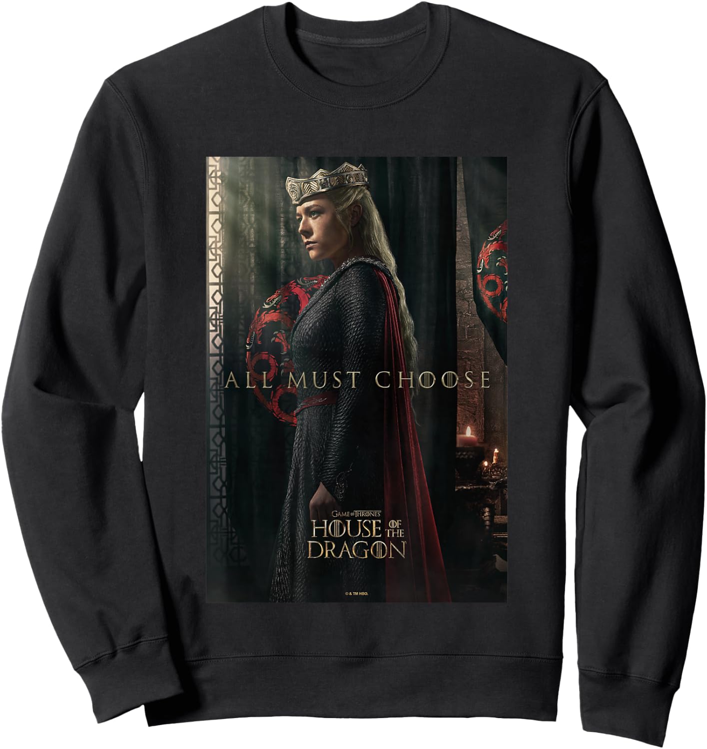 House of the Dragon All Must Choose Rhaenyra Targaryen Retro Sweatshirt - Sweatshirt | Black