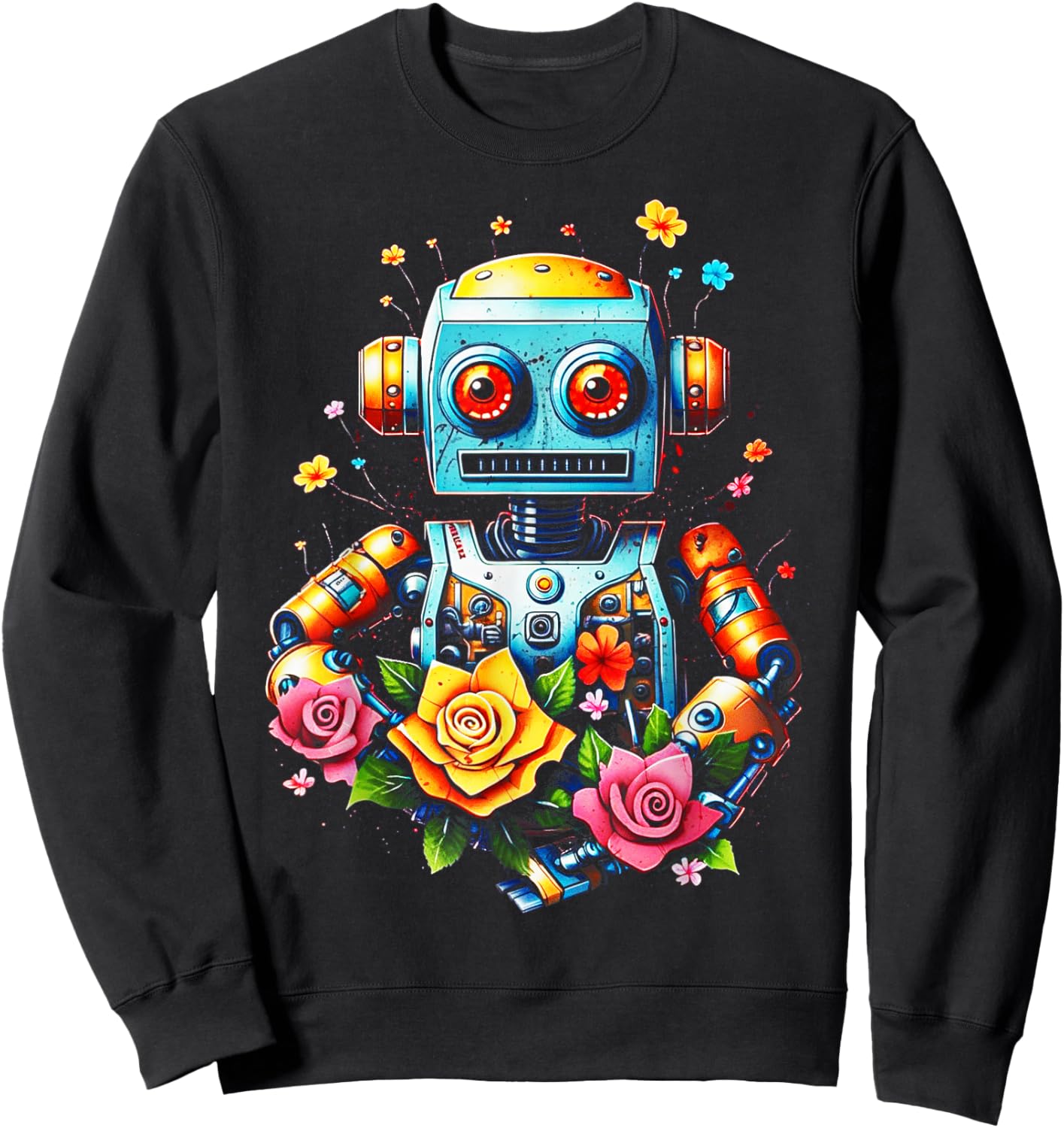 Vintage Robot Art Toys Robot Builder Robotics Sweatshirt - Sweatshirt | Black