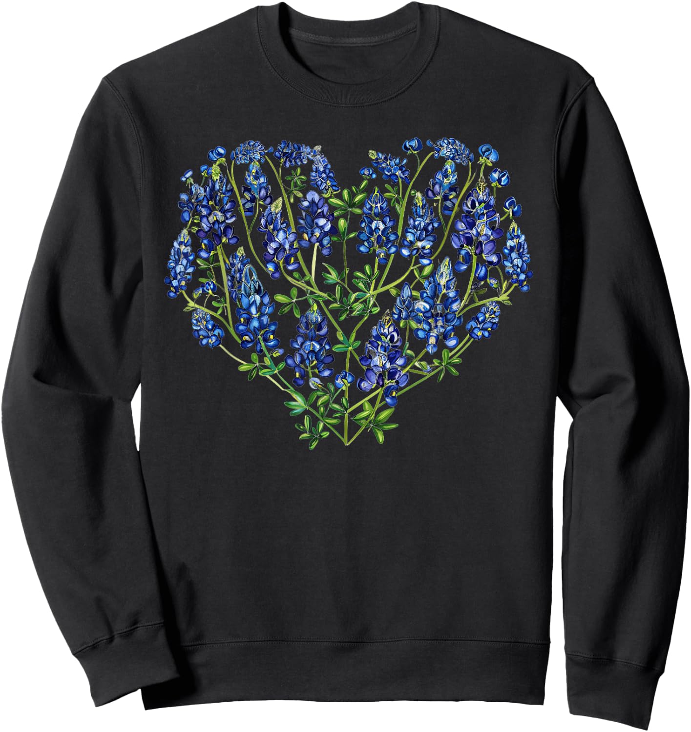 Bluebonnet In A Heart Sweatshirt - Sweatshirt | Black