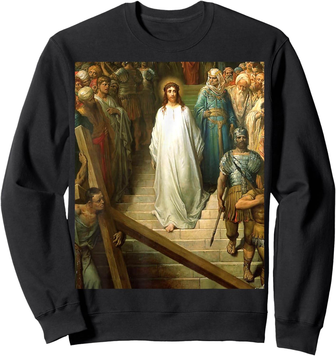 Christ leaving the Praetorium Painting by Gustave Dore Sweatshirt - Sweatshirt | Black
