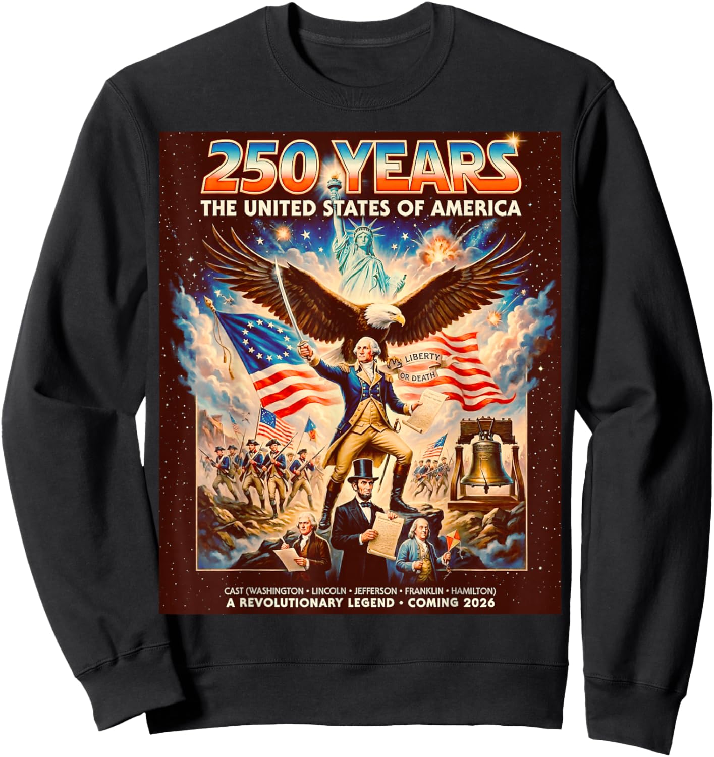 Retro Funny Poster Style United States 250 Anniversary Sweatshirt - Sweatshirt | Black