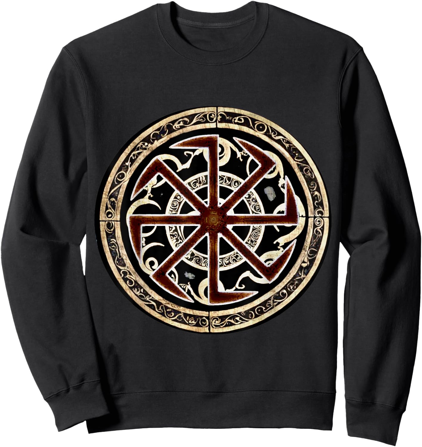 Kolovrat Slavic Protective Rune Sweatshirt - Sweatshirt | Black