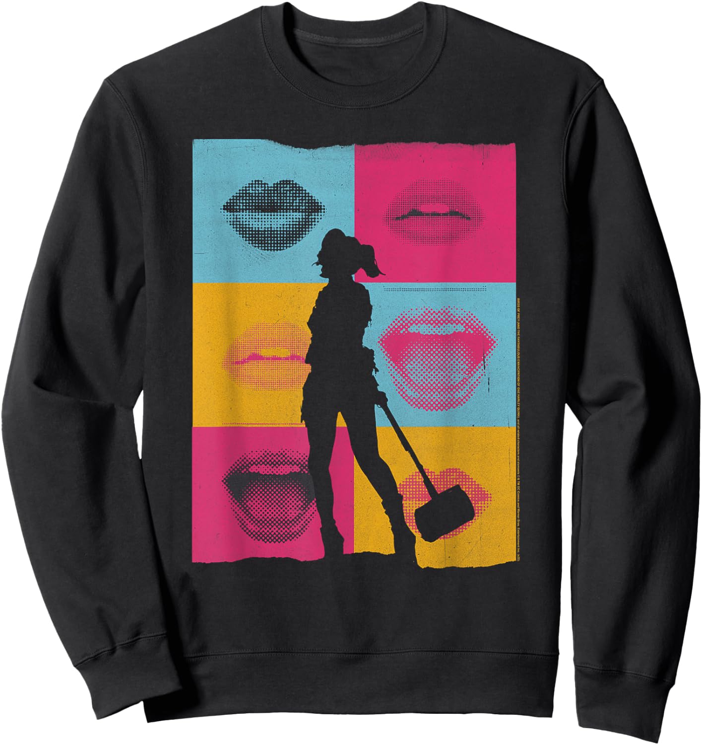 Birds of Prey Harley Quinn Lips Sweatshirt - Sweatshirt | Black
