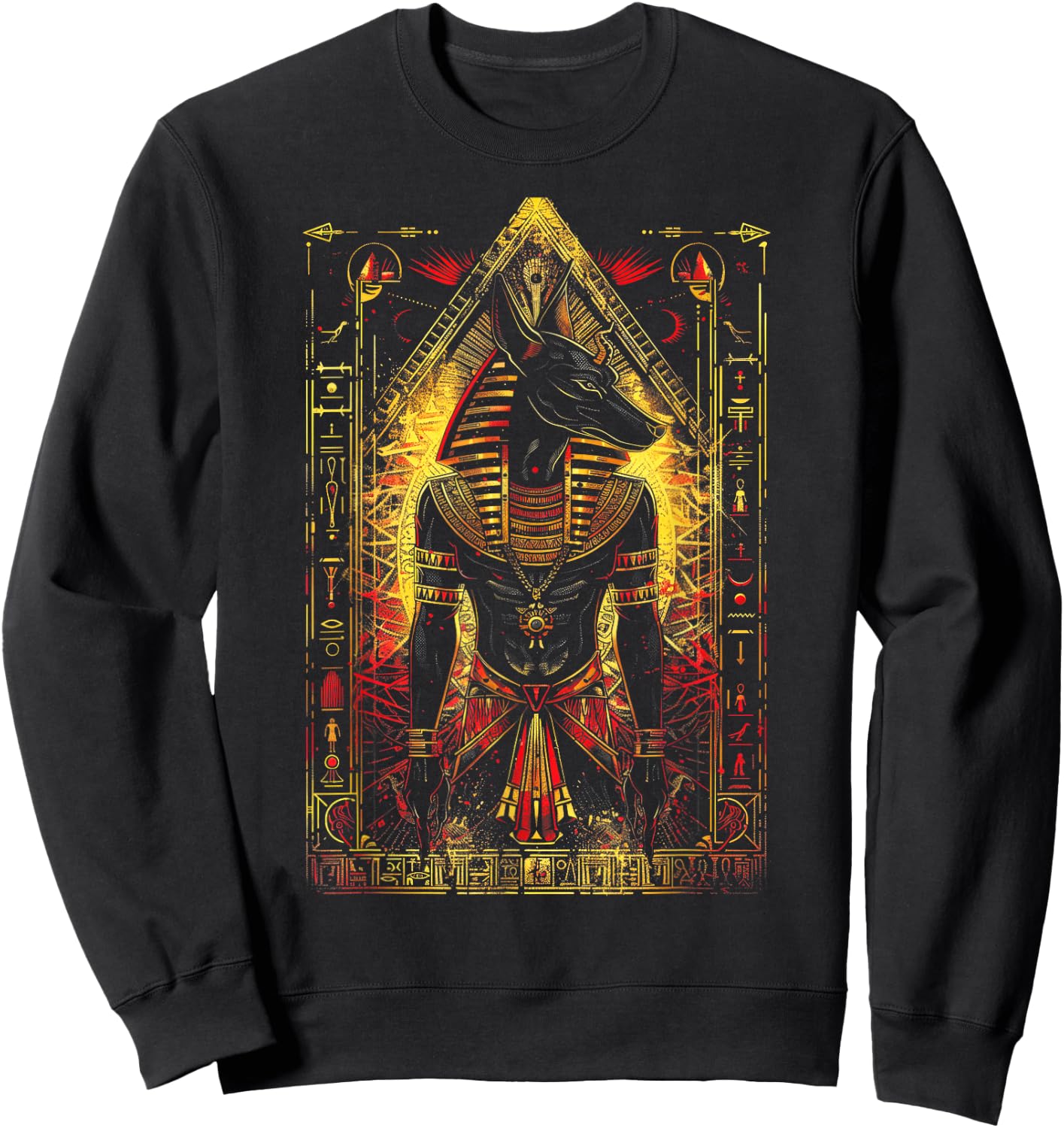 Egyptian Gods Anubis Ra Ruler Egyptian god Sweatshirt - Sweatshirt | Black