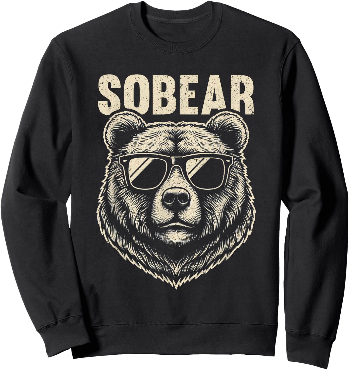 Sobriety Anniversary Sober AA NA Recovery Sobear Sweatshirt - Sweatshirt | Black