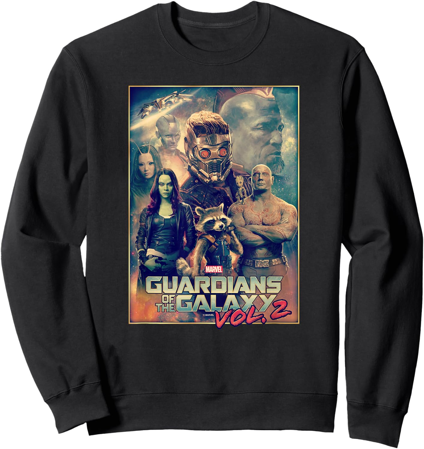 Marvel Guardians Of The Galaxy Vol 2 Team Effort Poster Sweatshirt - Sweatshirt | Black