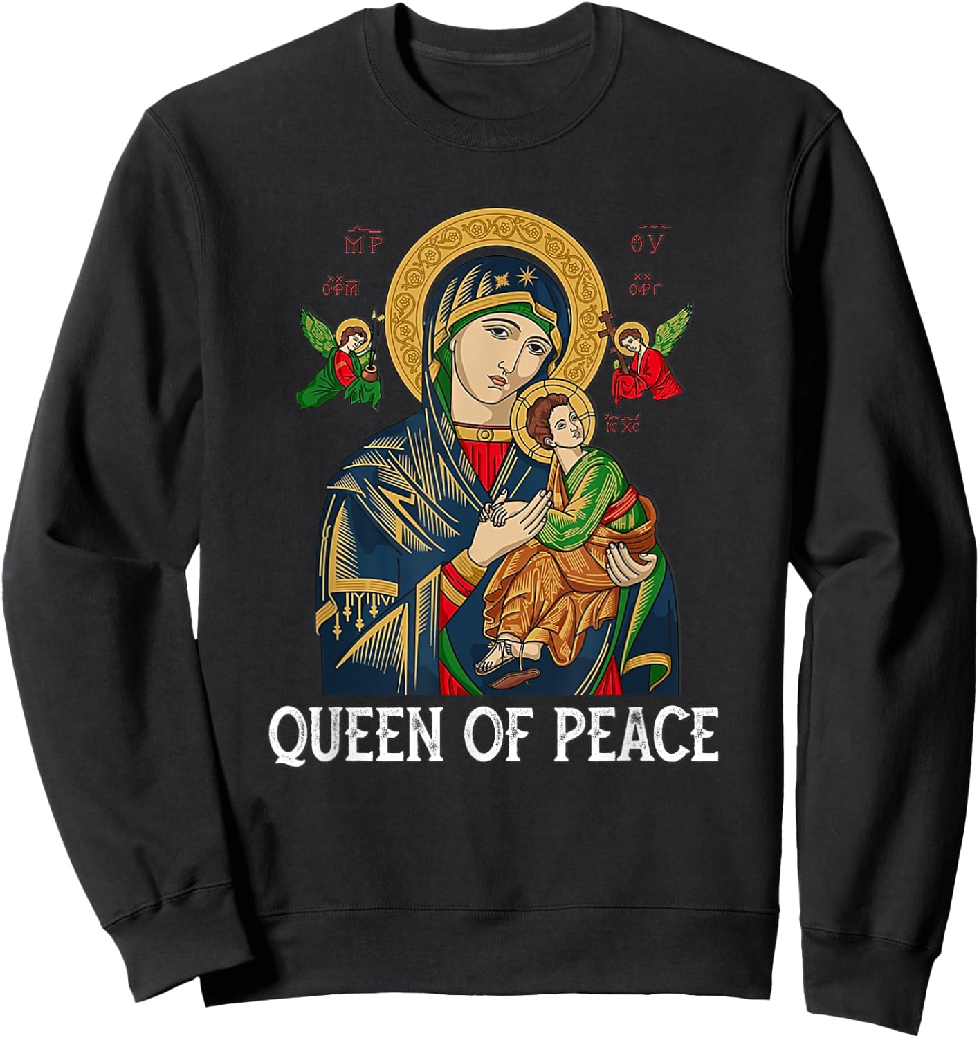 Our Lady of Perpetual Help Blessed Mother Mary Catholic Sweatshirt - Sweatshirt | Black