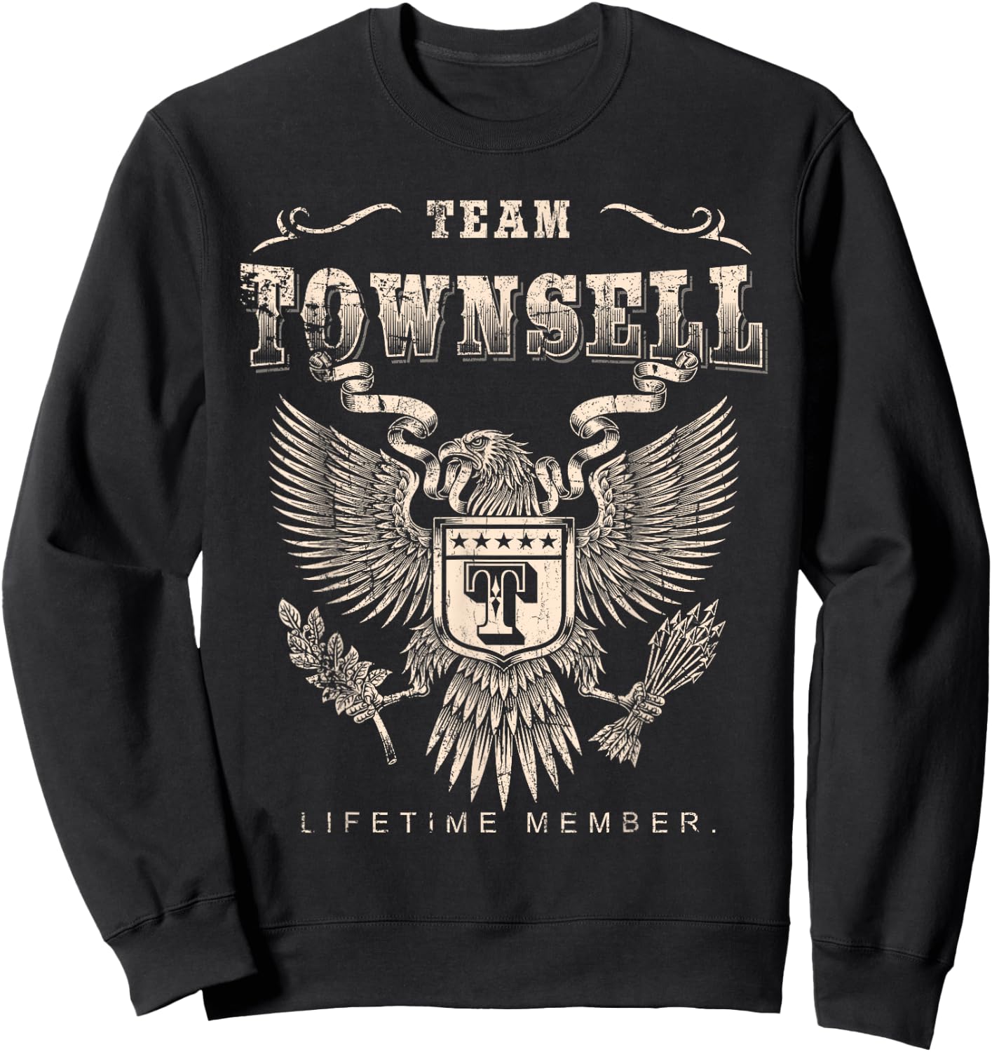 Team Townsell Lifetime Member - Townsell Name Sweatshirt - Sweatshirt | Black