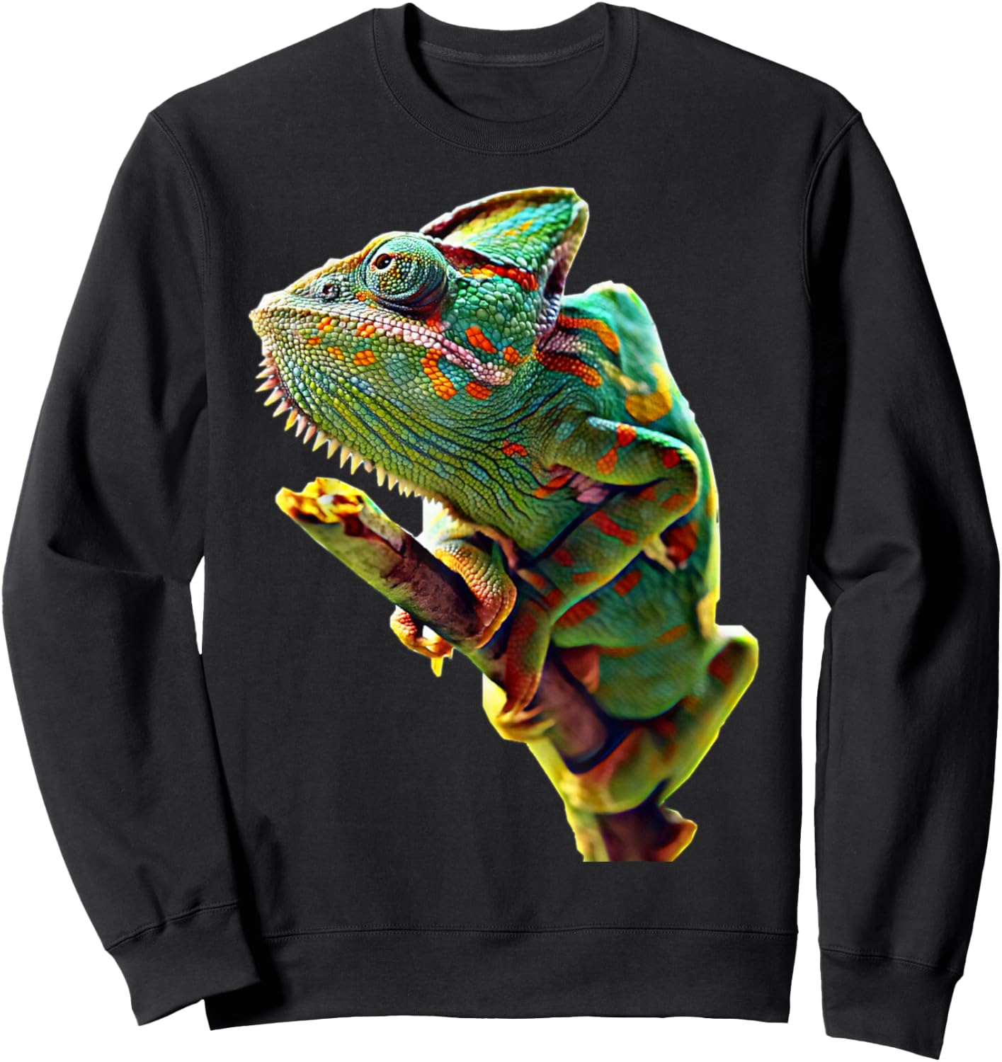 Scary Knight Clothing Veiled Chameleon Reptile Lizard Sweatshirt - Sweatshirt | Black
